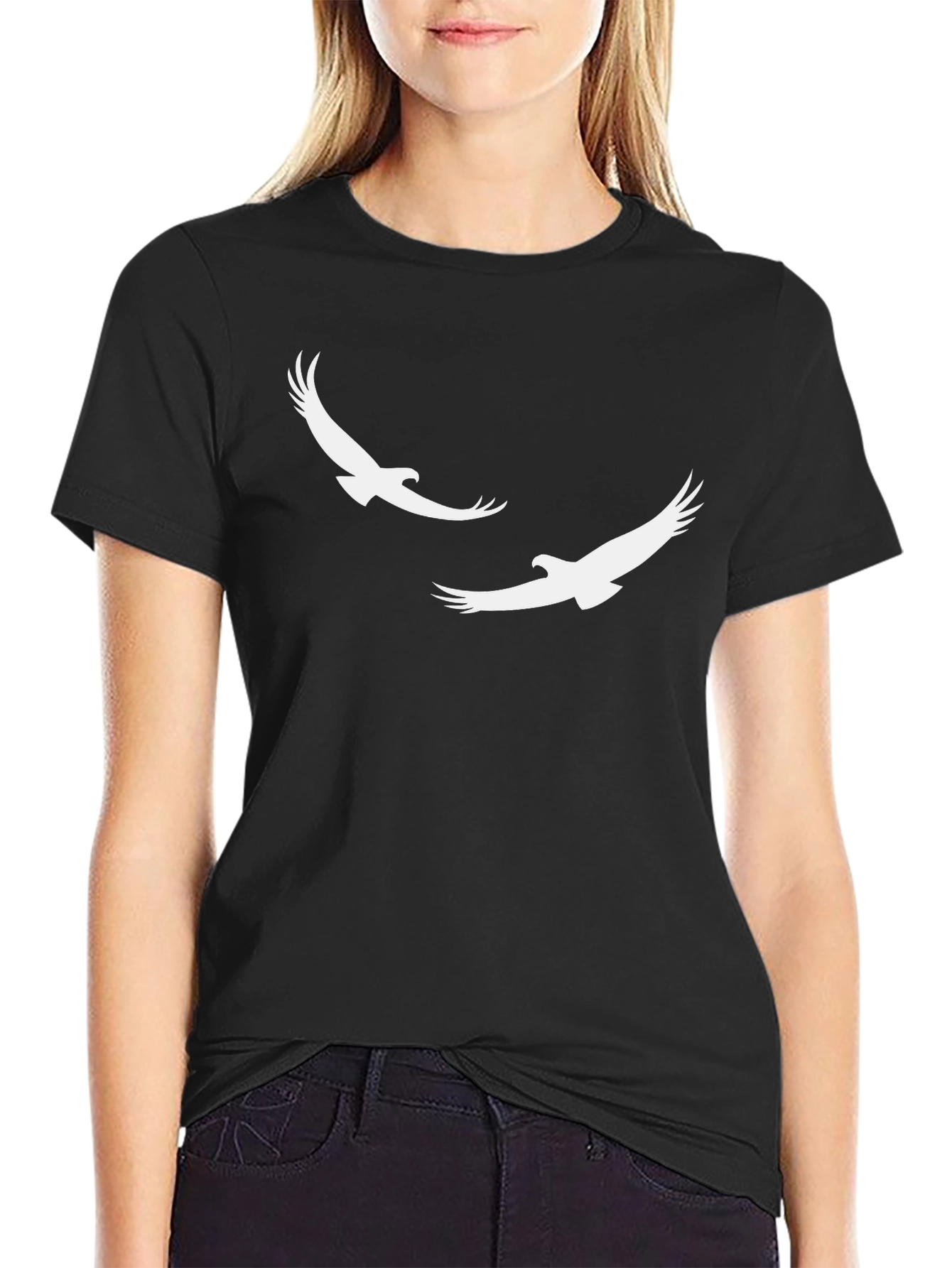 Black Tee with Eagle Graphic