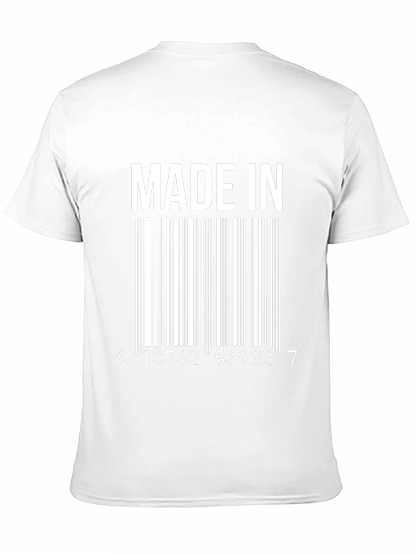 Made In Barcode Graphic Tee -  Cool Novelty T-Shirt