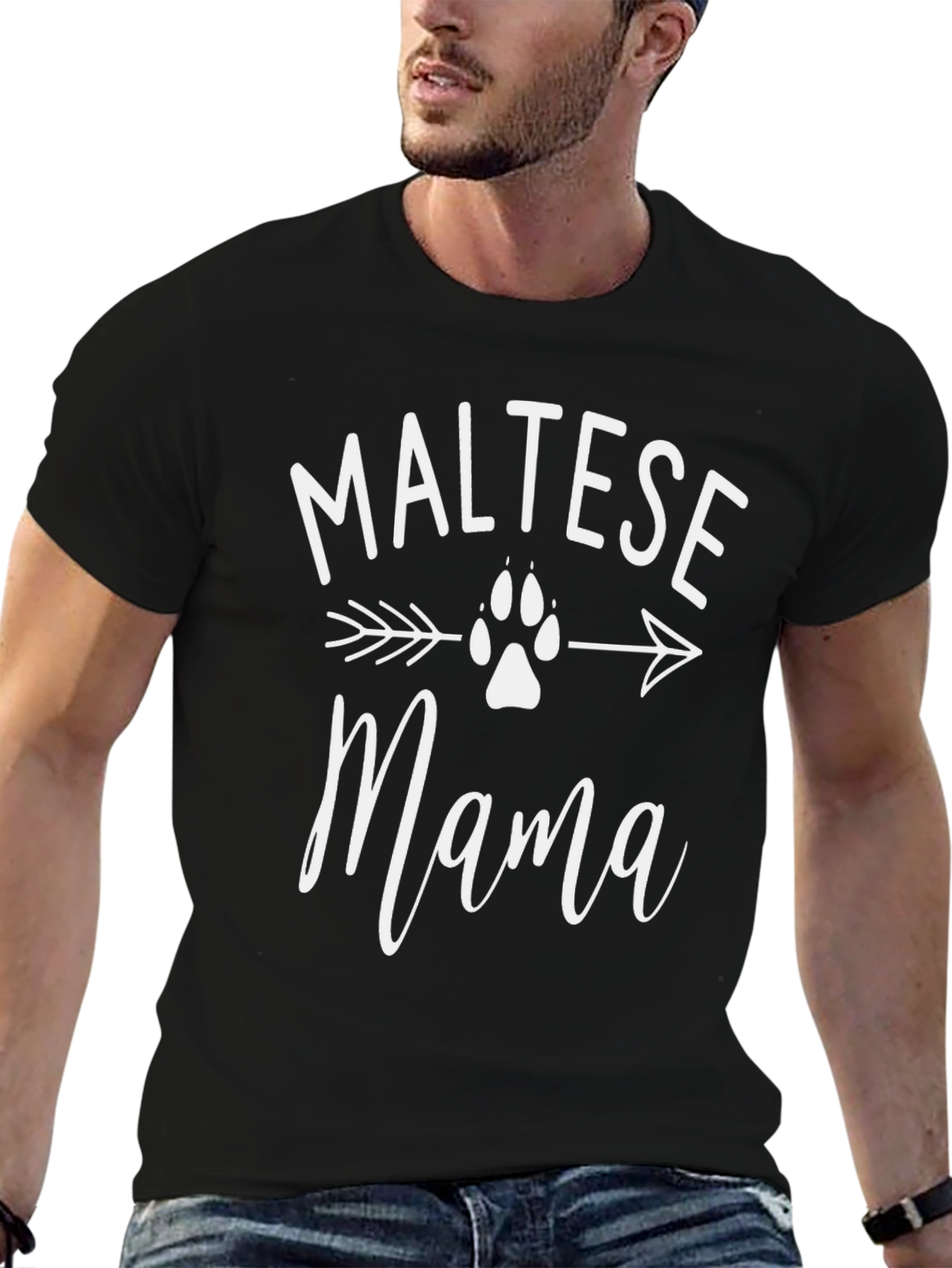 Maltese Mama T-Shirt: Dog Paw Arrow Graphic Tee