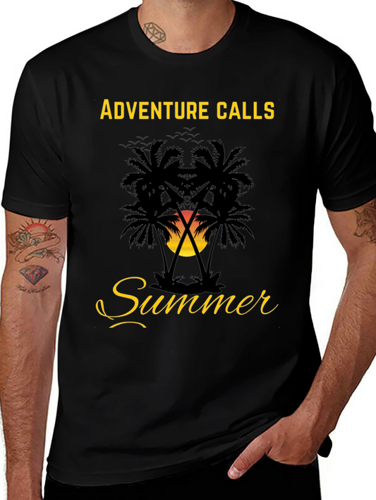 Adventure Calls Summer Palm Tree Graphic Tee
