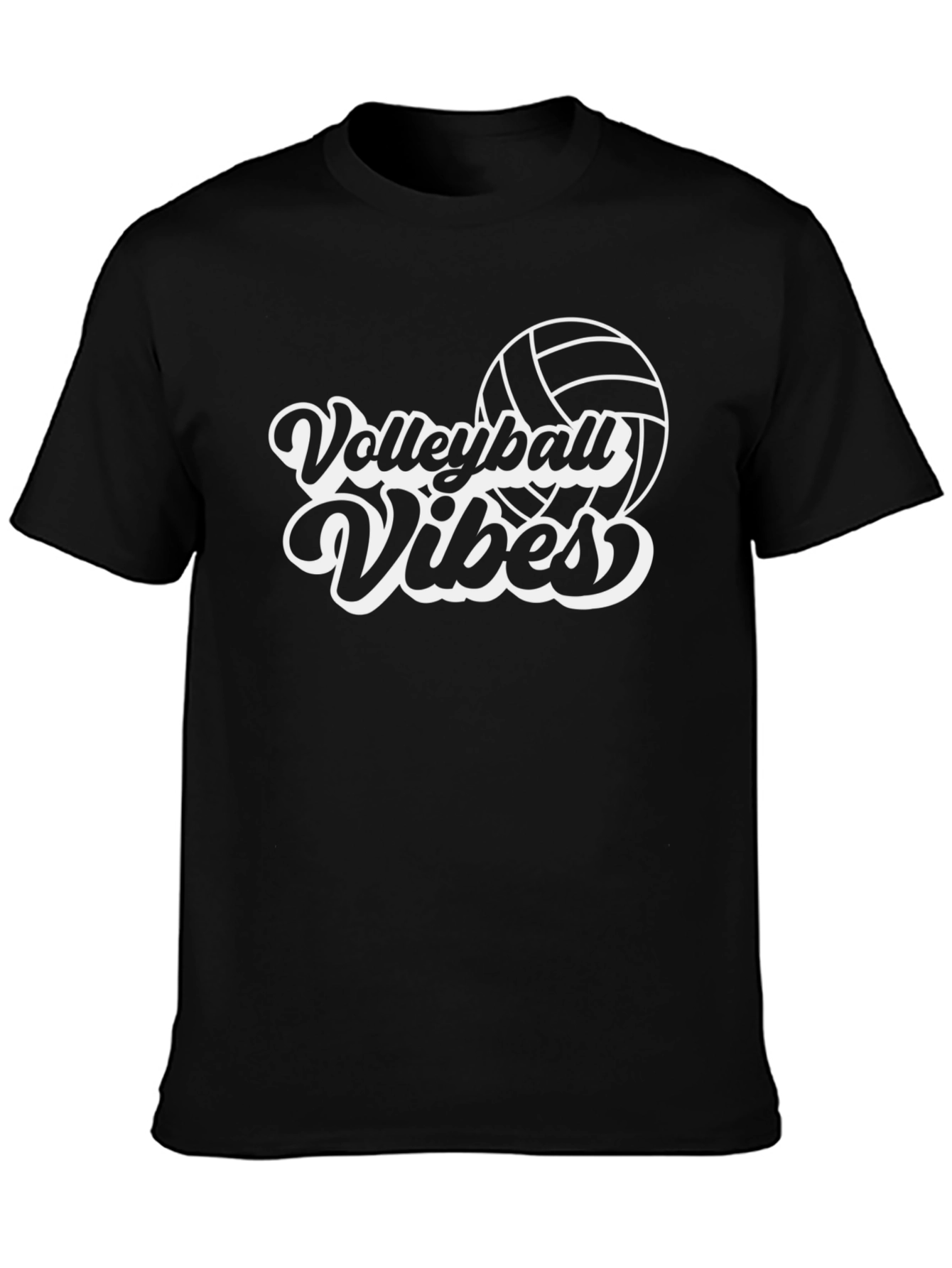 Volleyball Vibes Graphic T-Shirt - Black