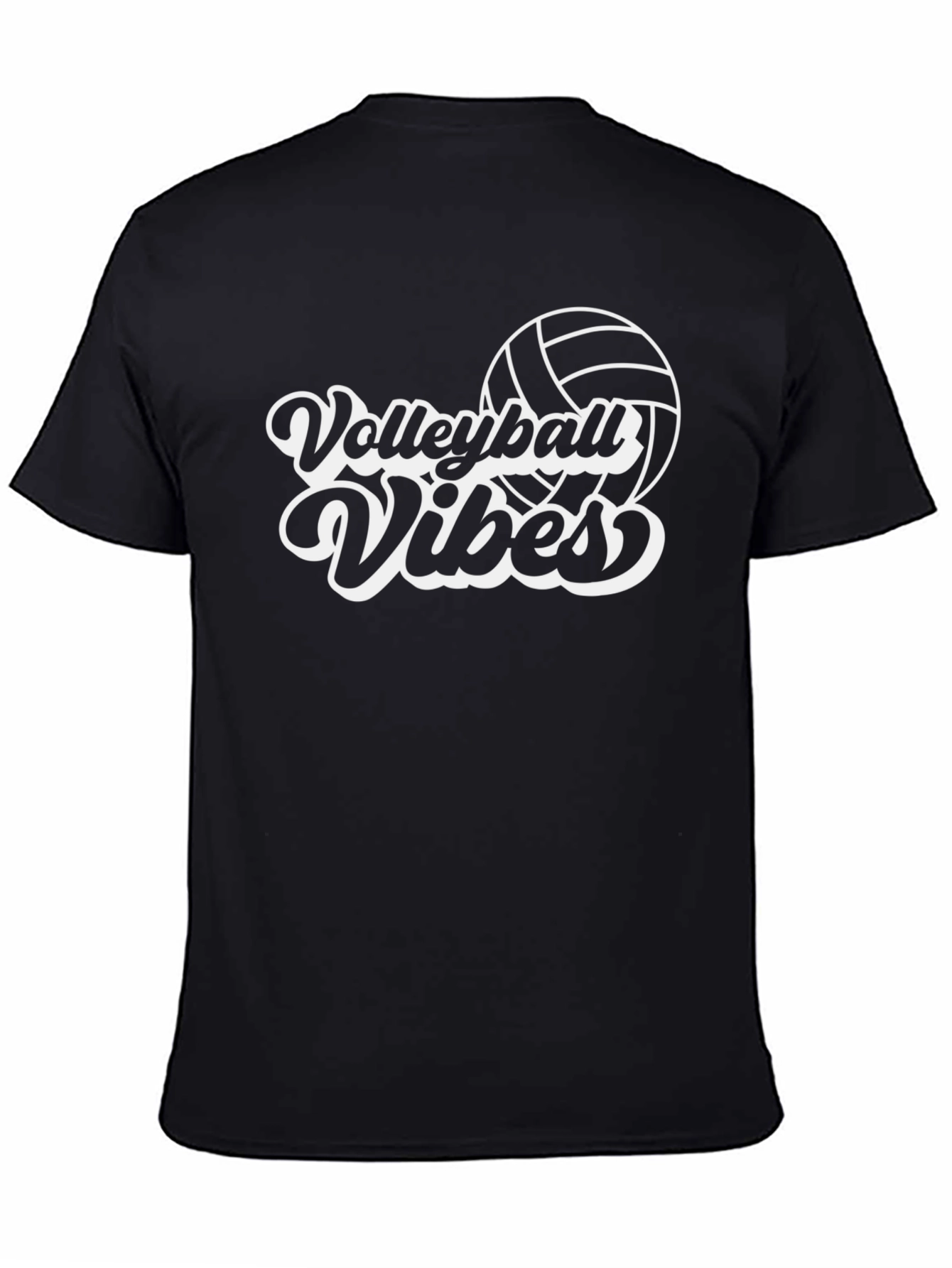 Volleyball Vibes Graphic T-Shirt - Black