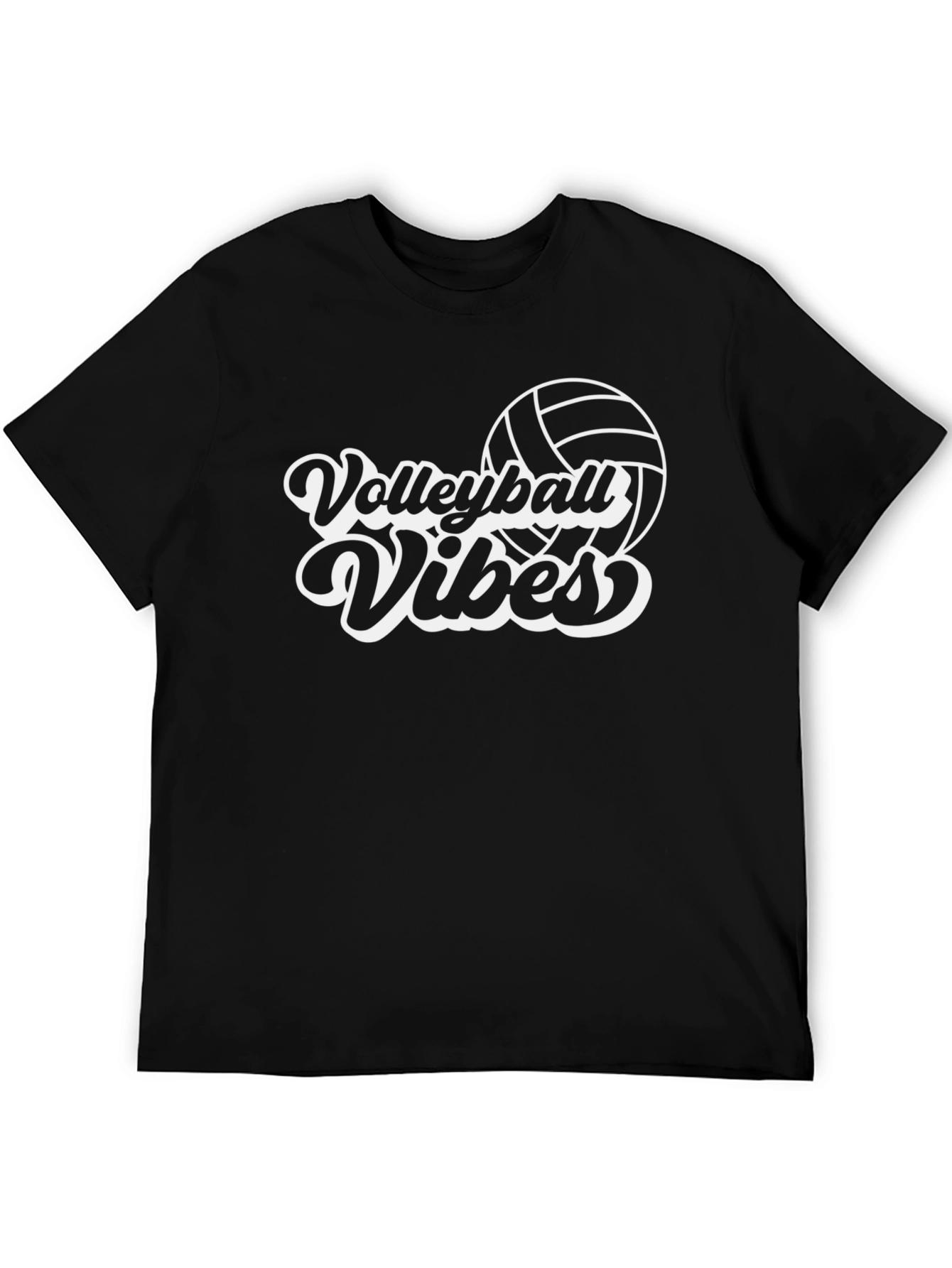 Volleyball Vibes Graphic T-Shirt - Black