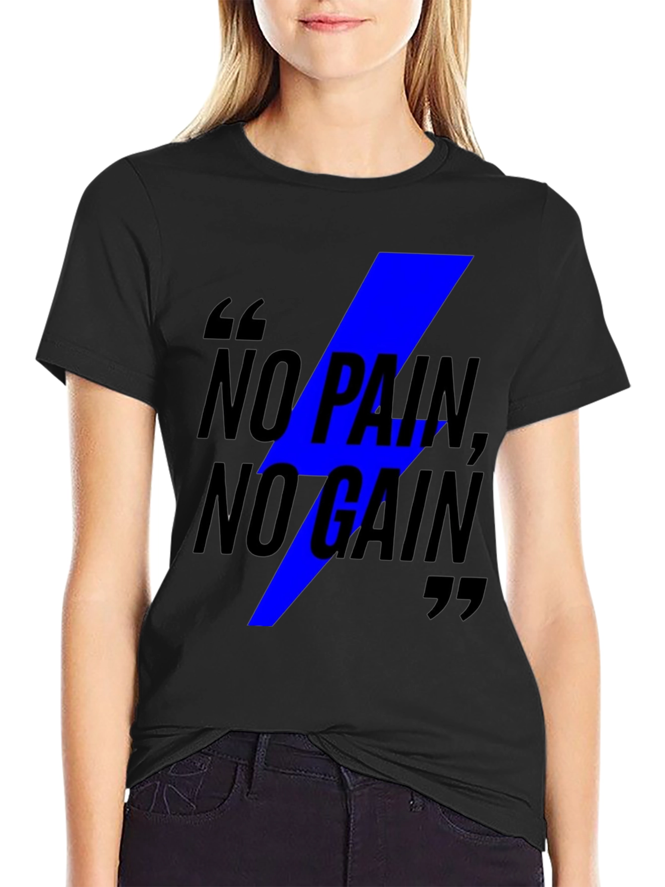 No Pain No Gain Graphic Tee - Black