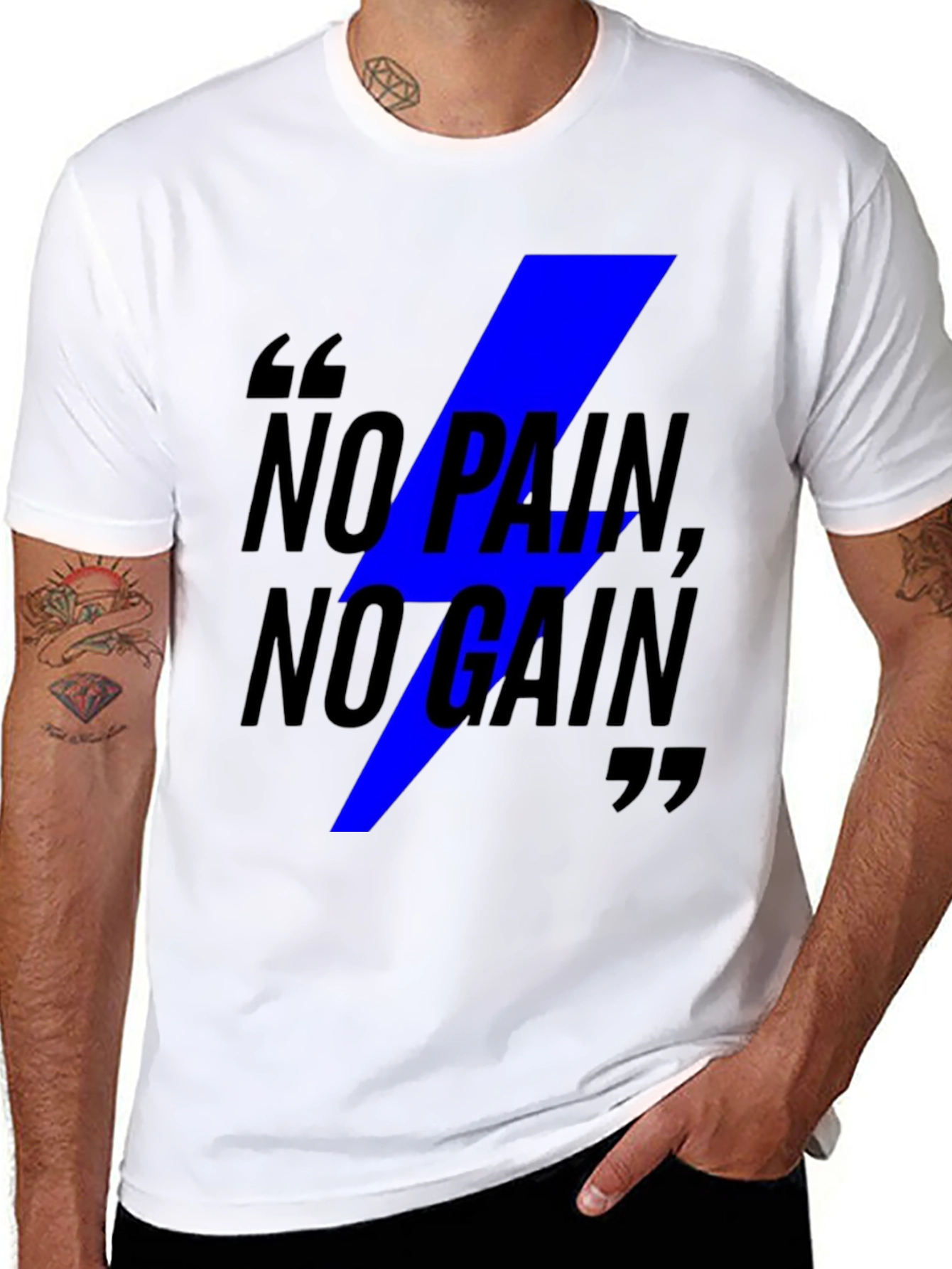 No Pain No Gain Graphic Tee - Black
