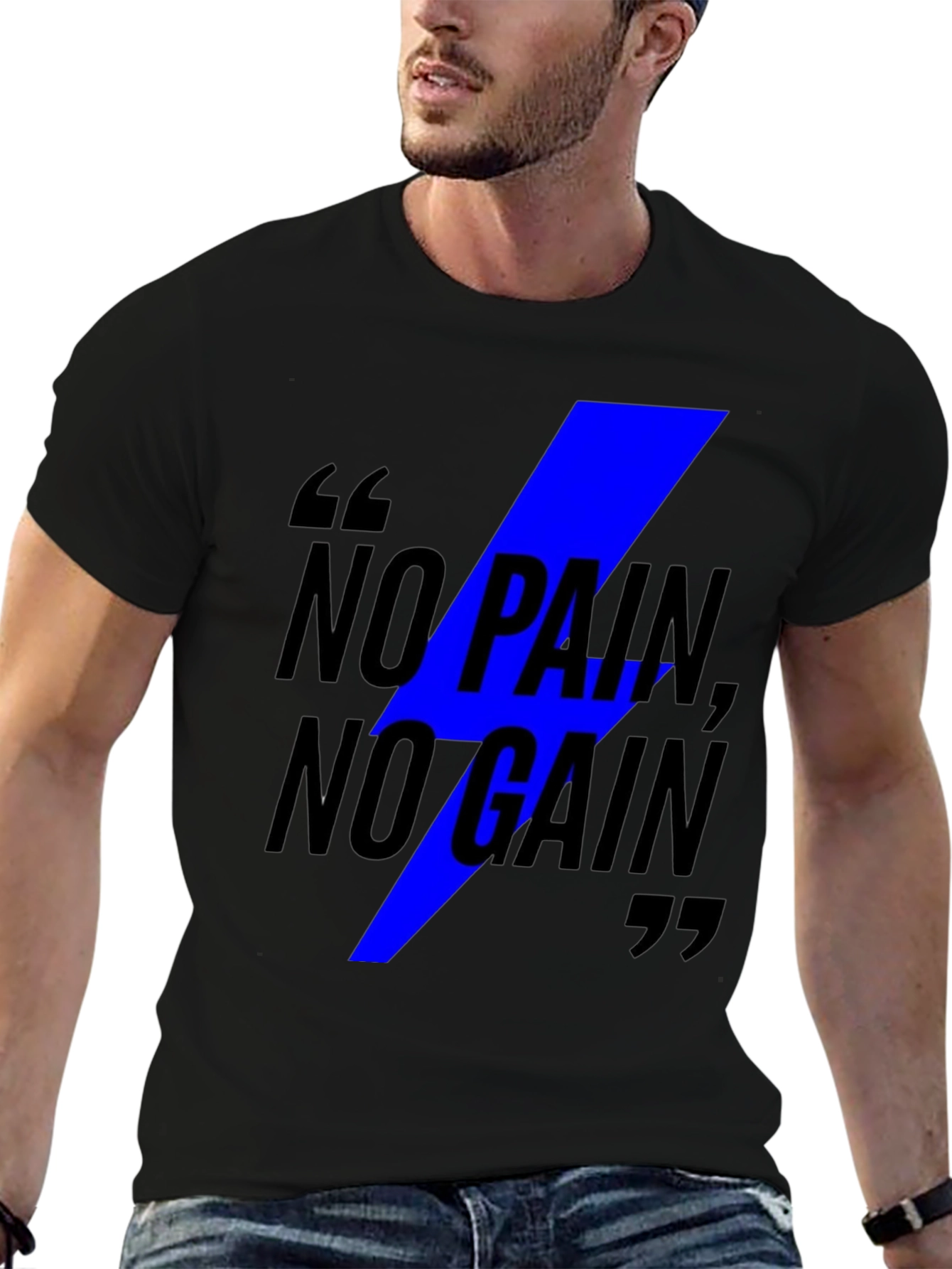 No Pain No Gain Graphic Tee - Black