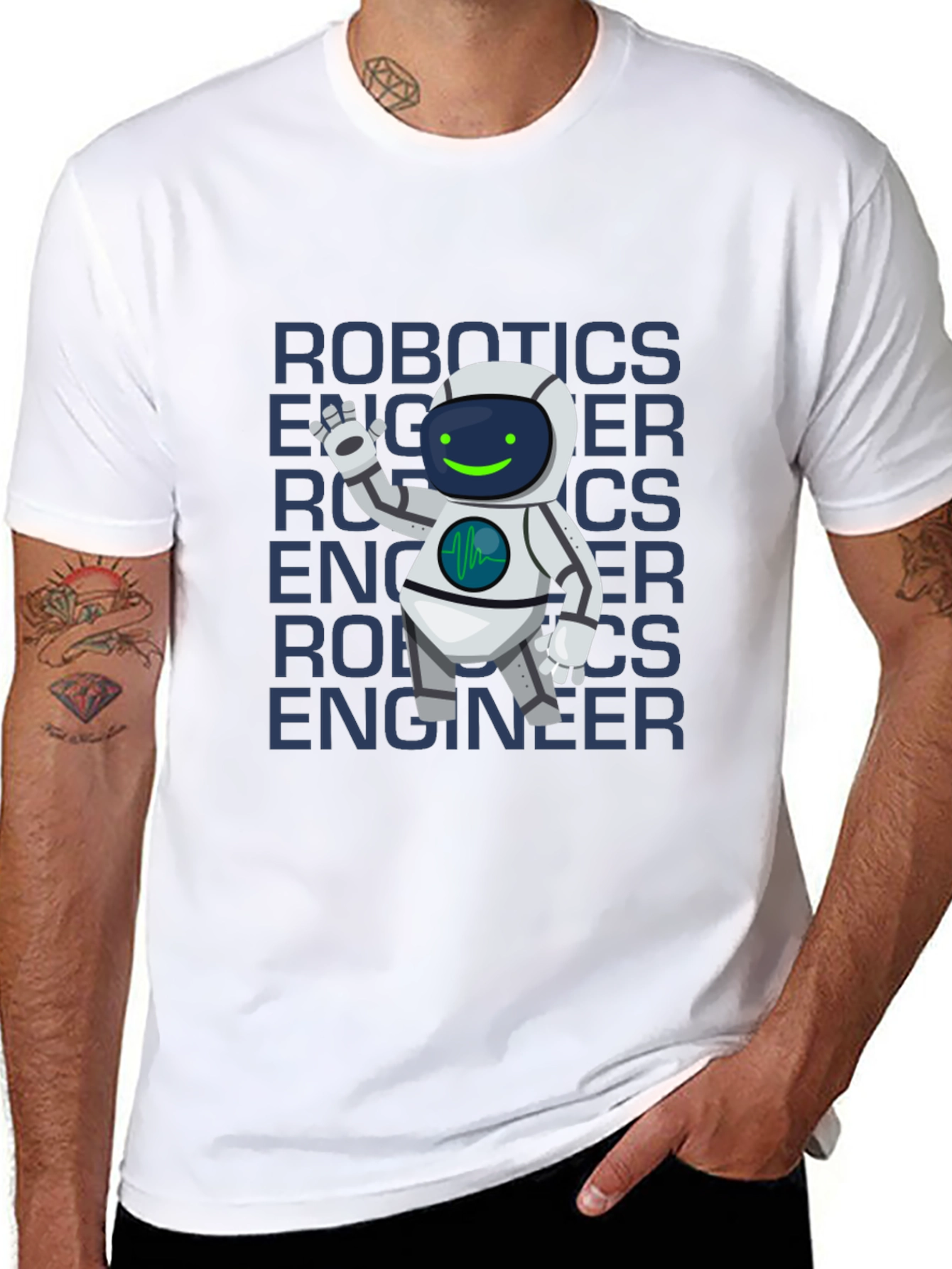 Robotics Engineer T-Shirt - Cartoon Robot Design