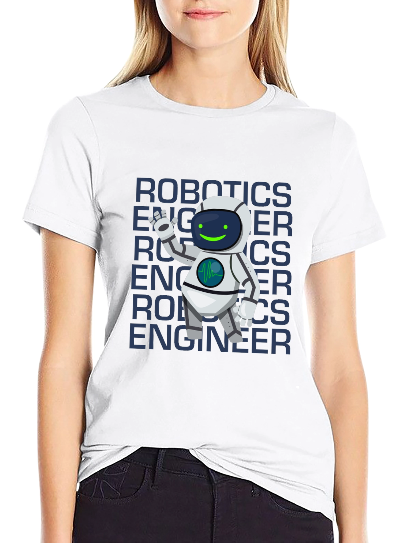 Robotics Engineer T-Shirt - Cartoon Robot Design