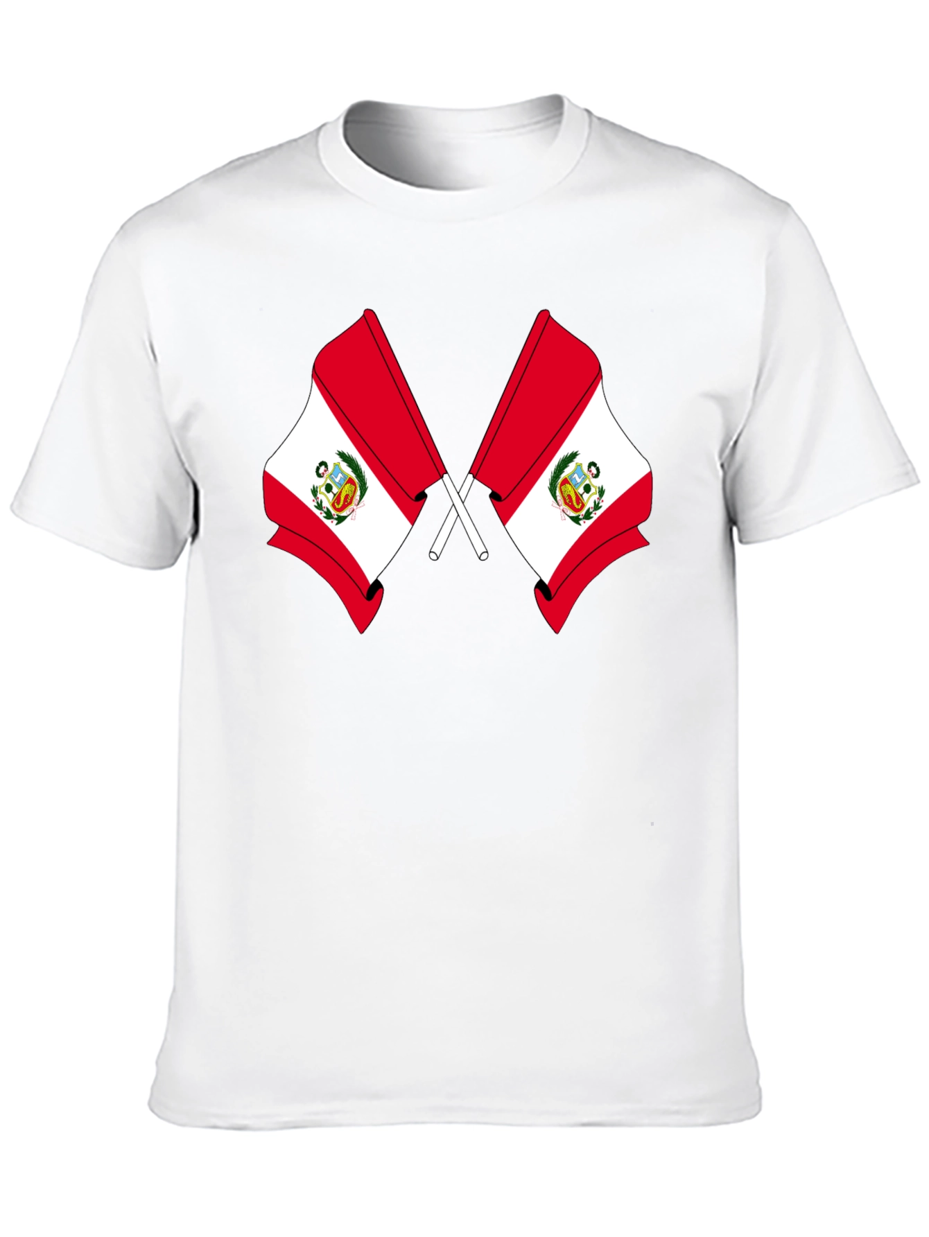 Peru Flag Graphic T-Shirt - Black