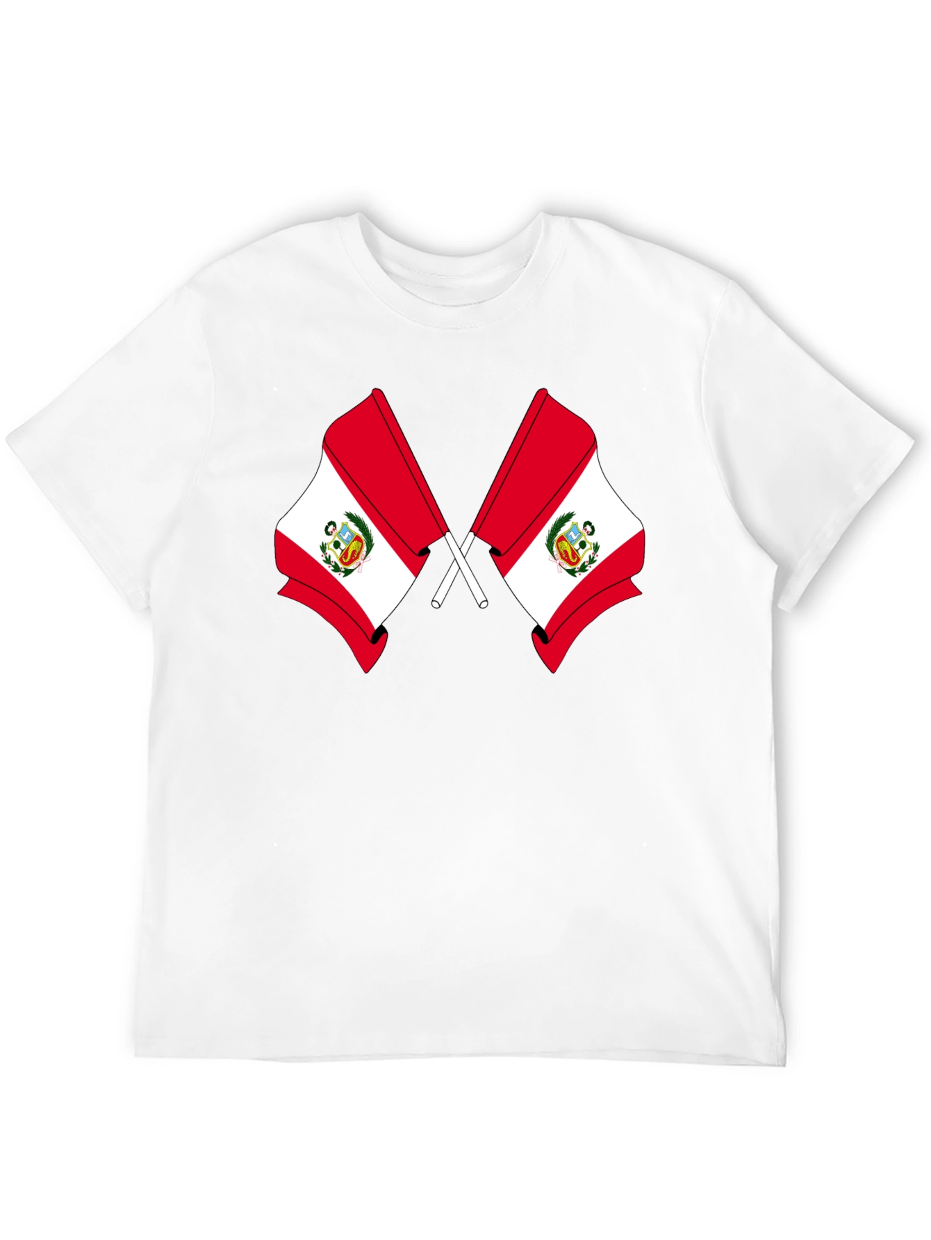 Peru Flag Graphic T-Shirt - Black