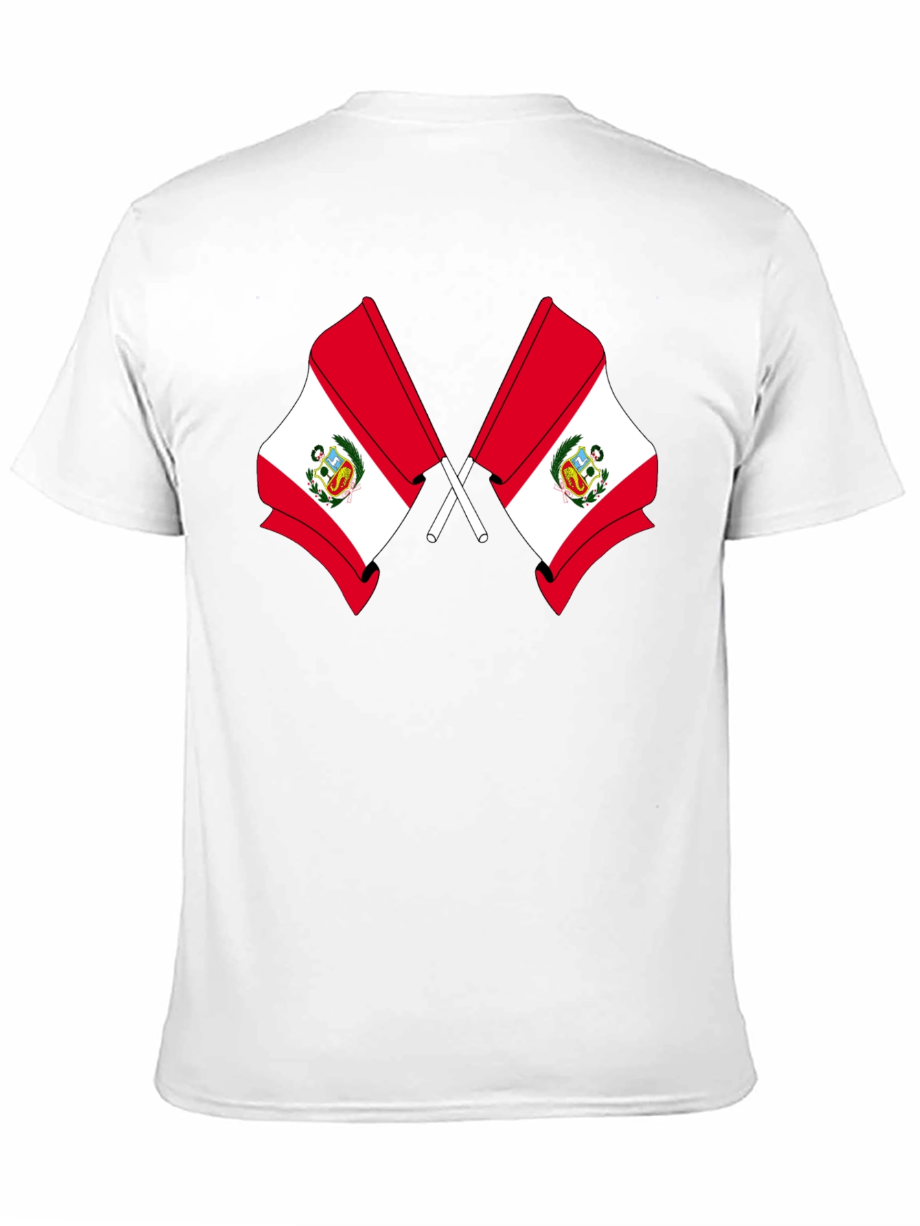 Peru Flag Graphic T-Shirt - Black