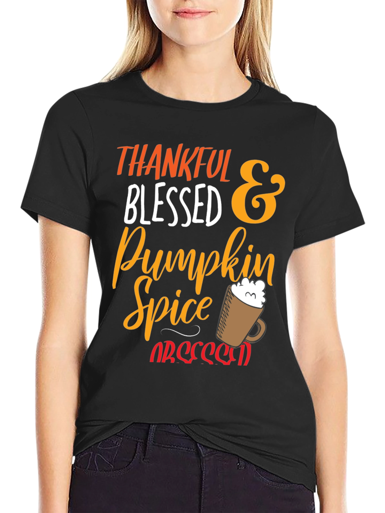 Thankful Blessed Pumpkin Spice Obsessed T-Shirt