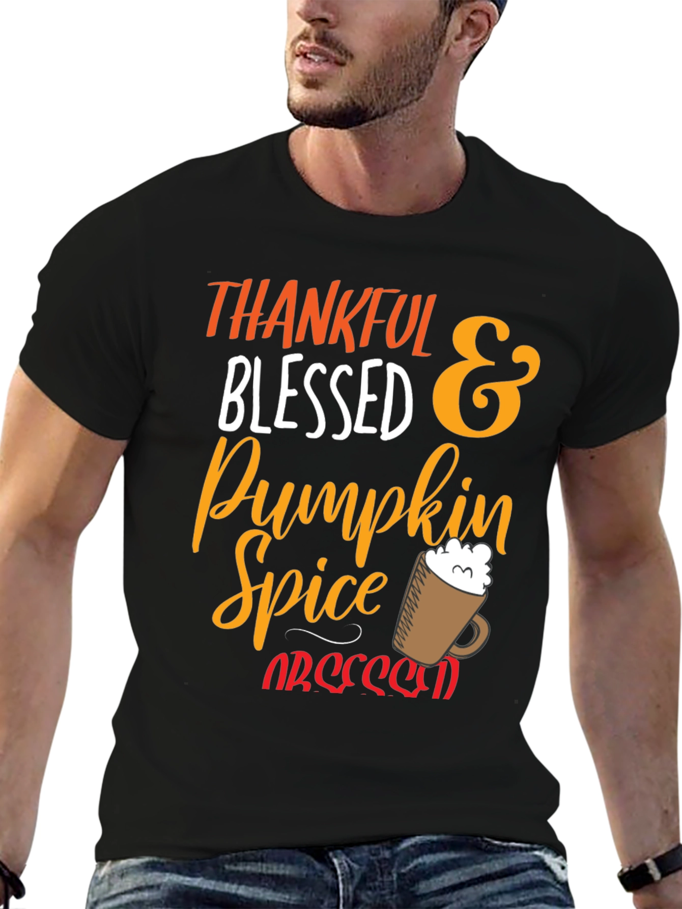 Thankful Blessed Pumpkin Spice Obsessed T-Shirt