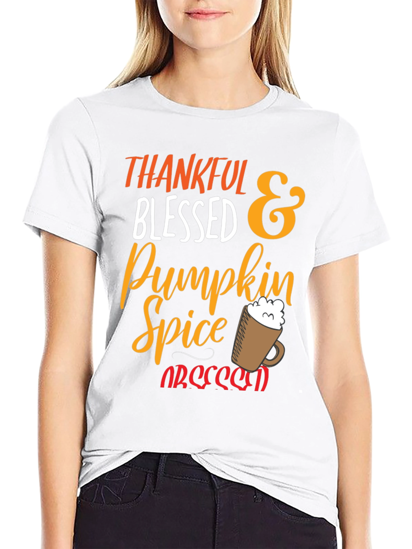 Thankful Blessed Pumpkin Spice Obsessed T-Shirt
