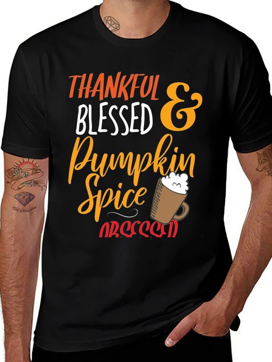 Thankful Blessed Pumpkin Spice Obsessed T-Shirt