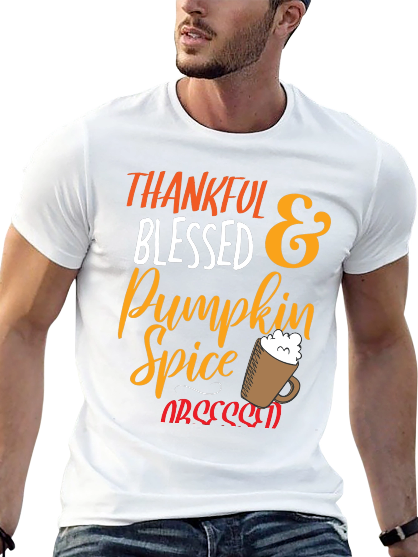 Thankful Blessed Pumpkin Spice Obsessed T-Shirt