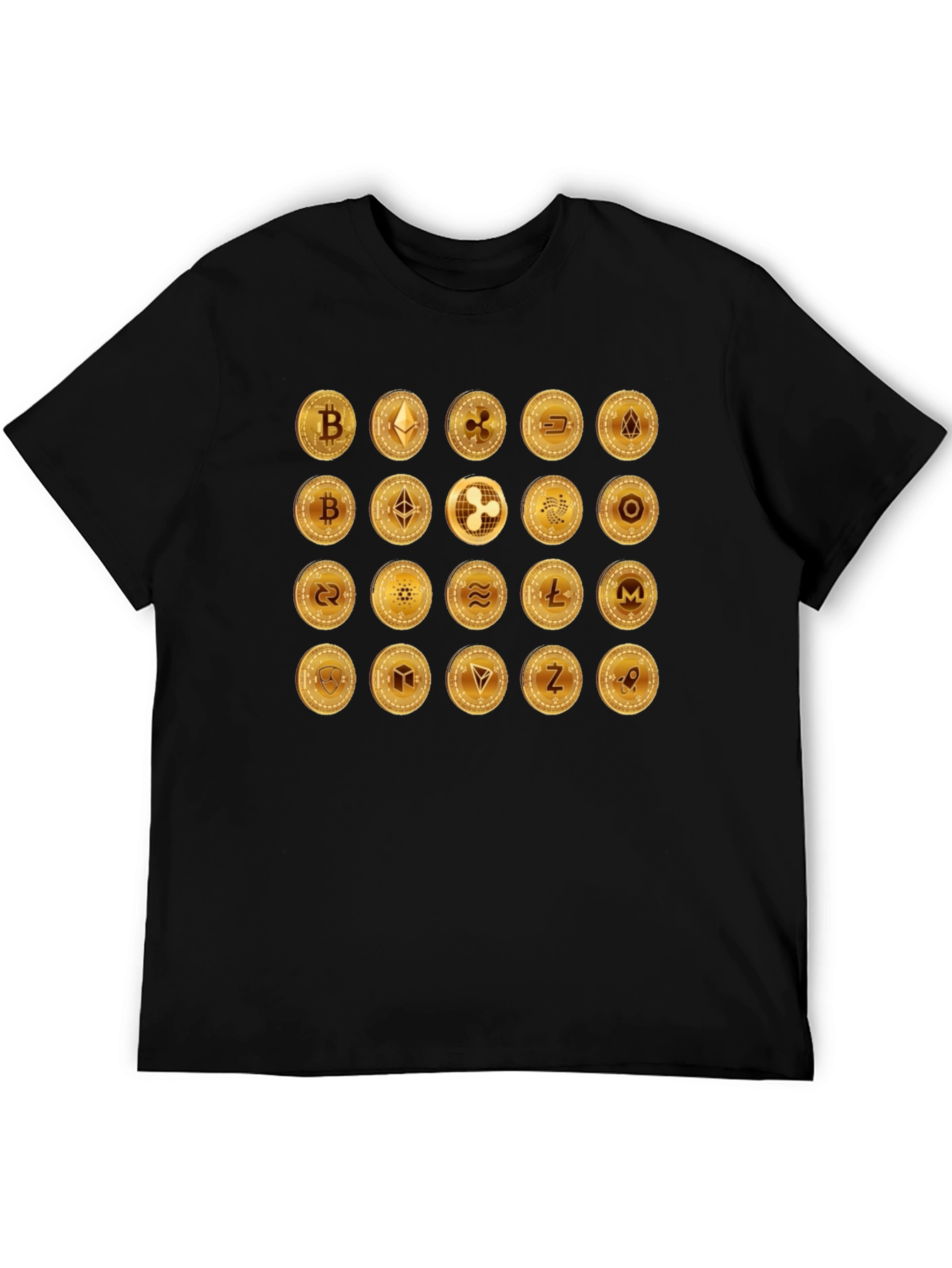 Crypto Coins Black T-Shirt - Bitcoin Ethereum Altcoins
