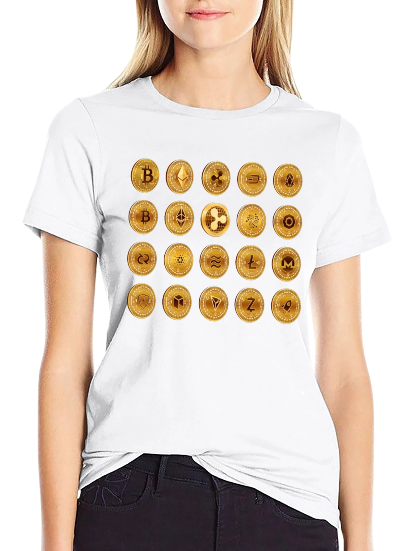 Crypto Coins Black T-Shirt - Bitcoin Ethereum Altcoins