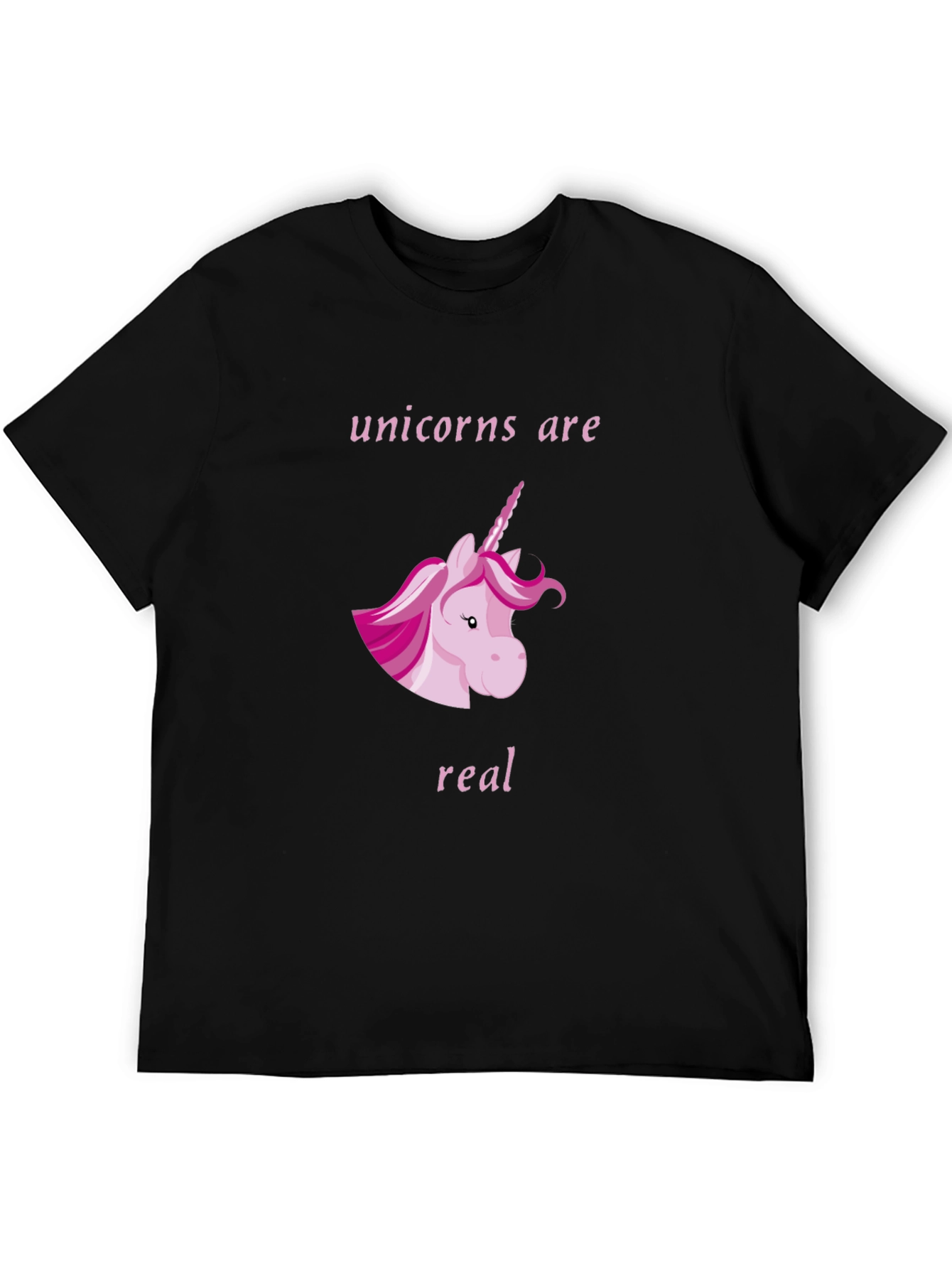 Unicorns Are Real Black Graphic T-Shirt