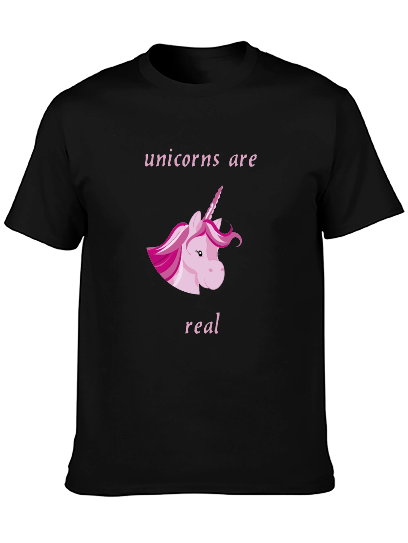 Unicorns Are Real Black Graphic T-Shirt