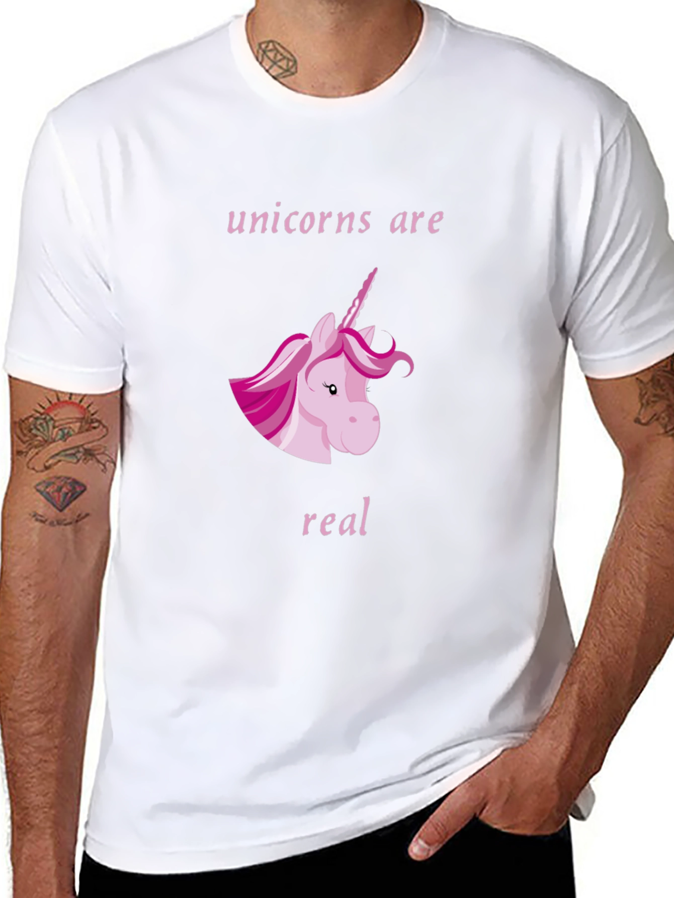 Unicorns Are Real Black Graphic T-Shirt