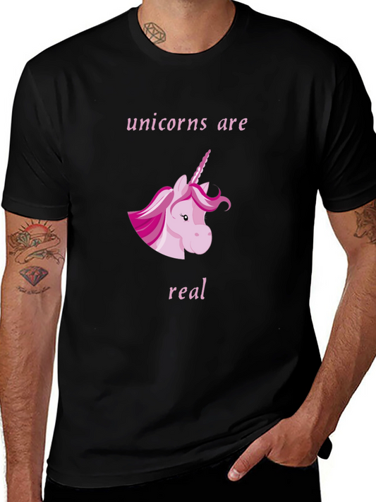 Unicorns Are Real Black Graphic T-Shirt