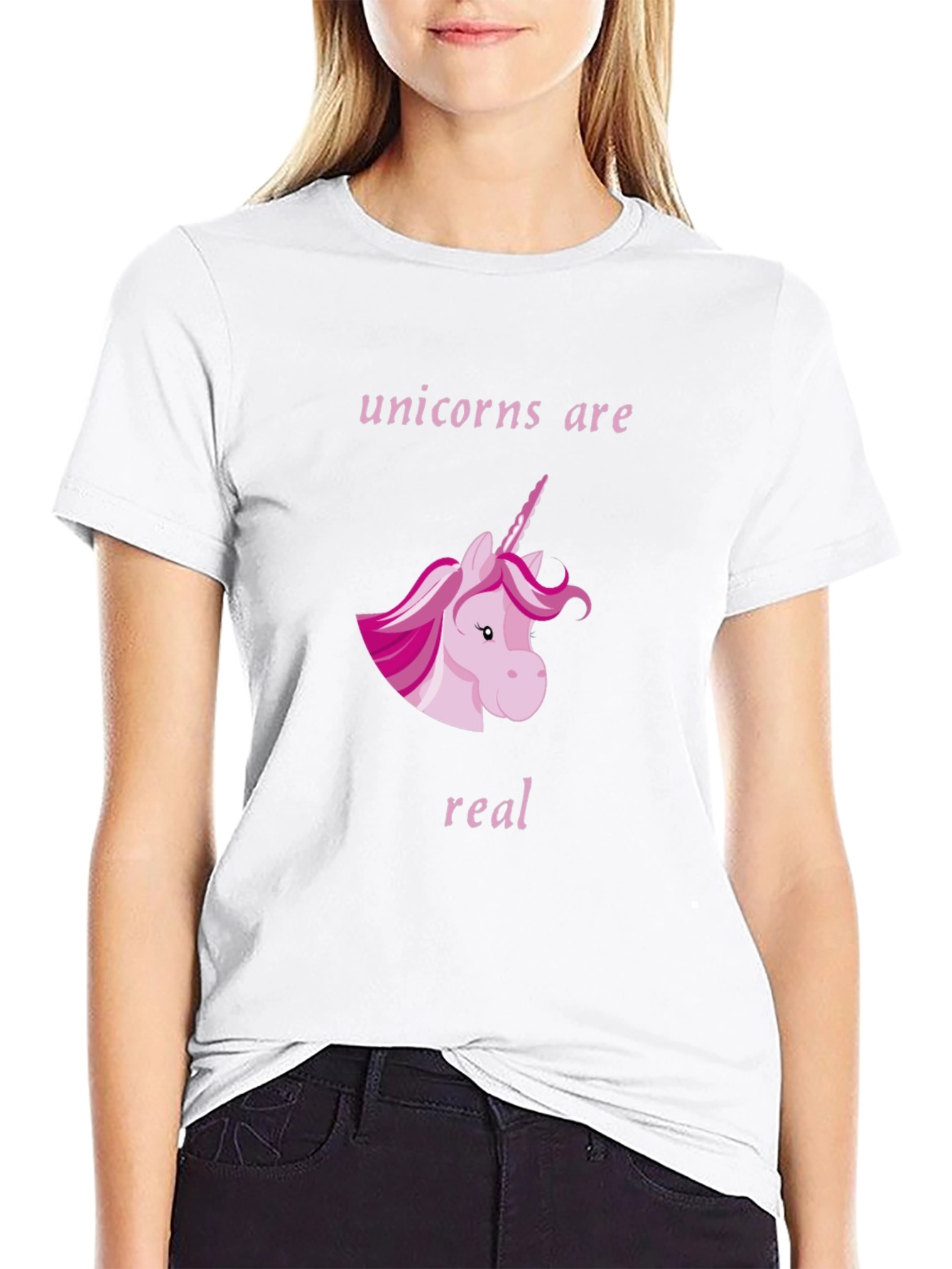 Unicorns Are Real Black Graphic T-Shirt