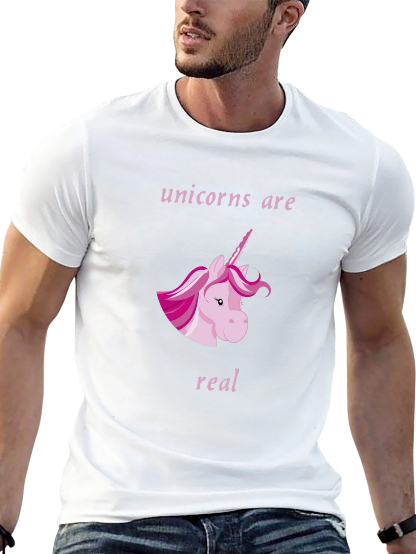 Unicorns Are Real Black Graphic T-Shirt