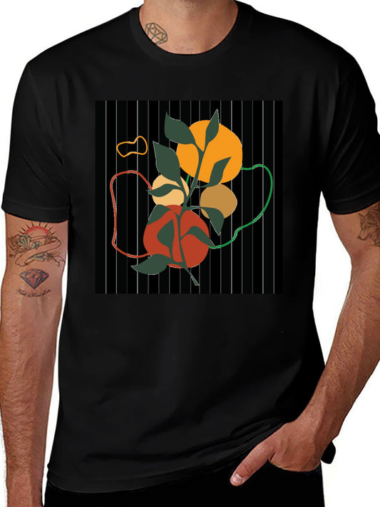 Abstract Nature Graphic Black T-Shirt