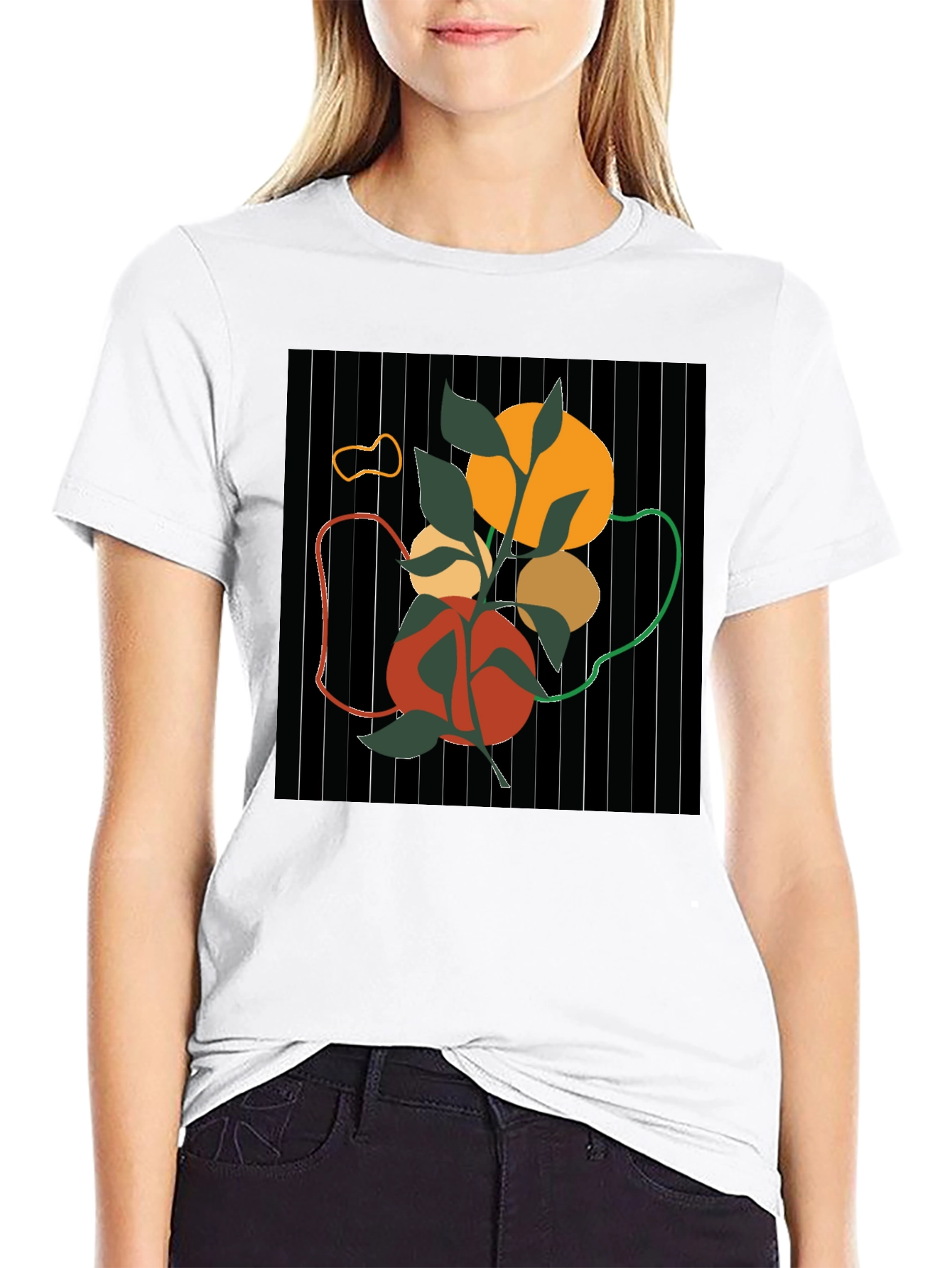 Abstract Nature Graphic Black T-Shirt