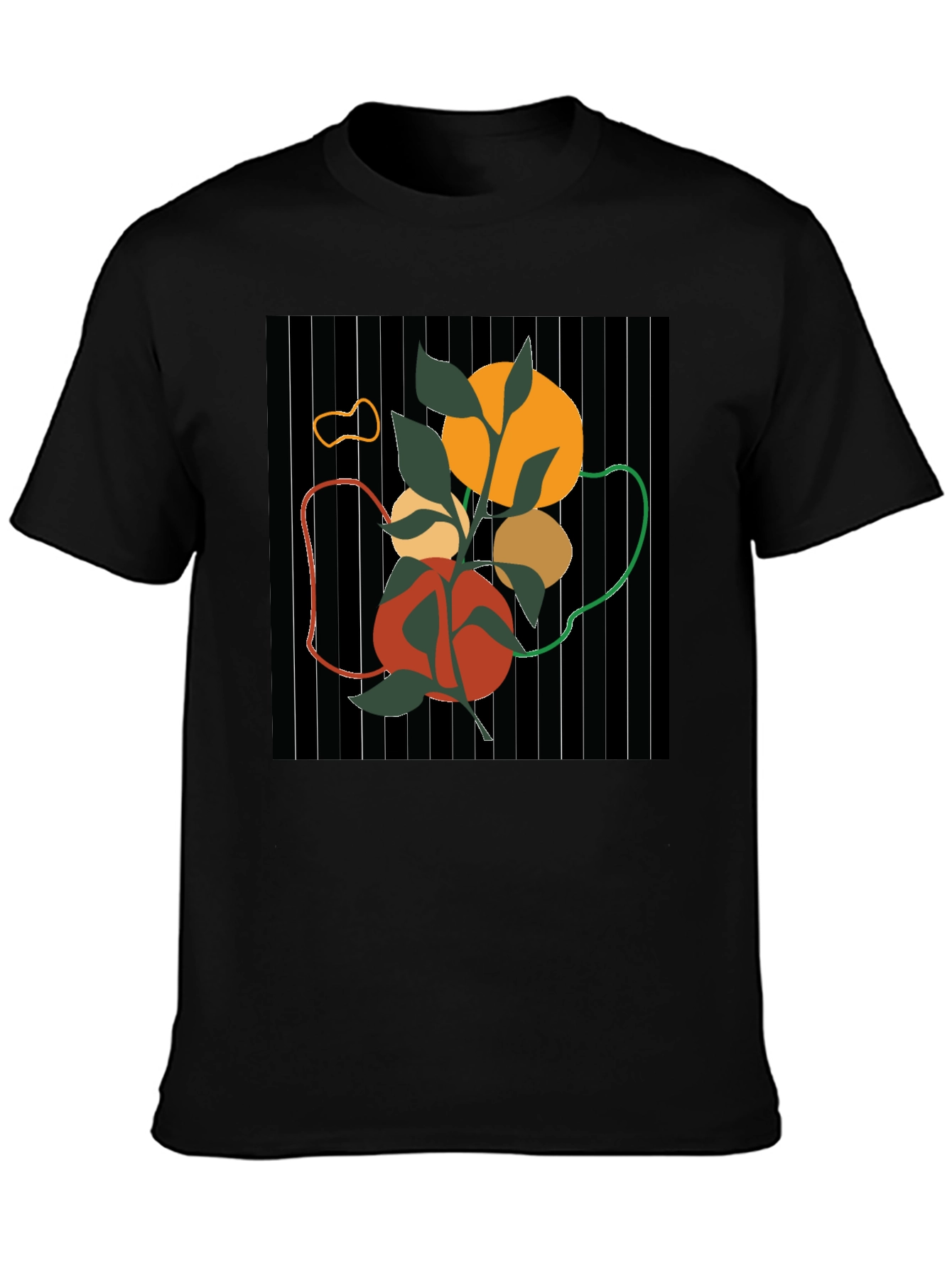 Abstract Nature Graphic Black T-Shirt