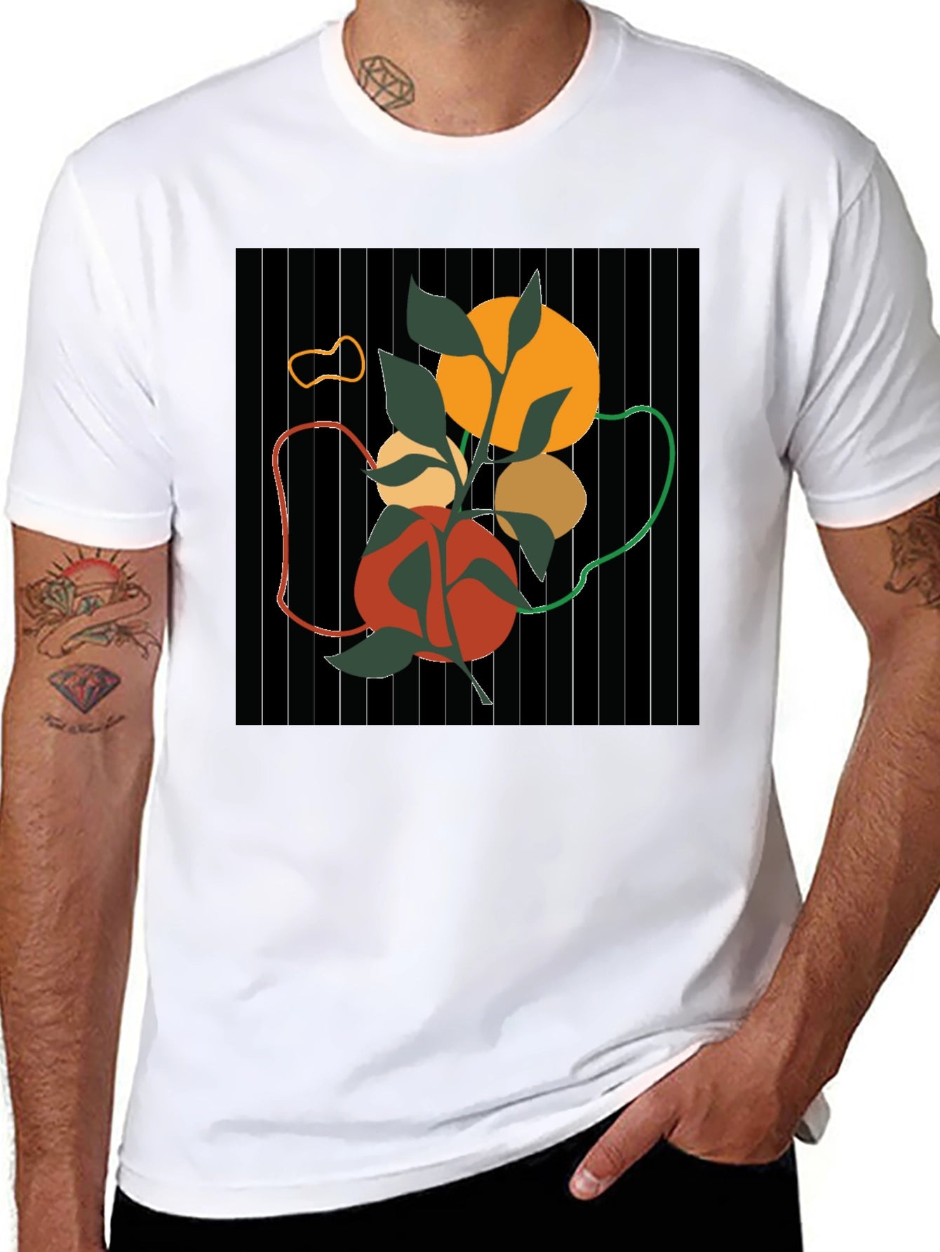 Abstract Nature Graphic Black T-Shirt