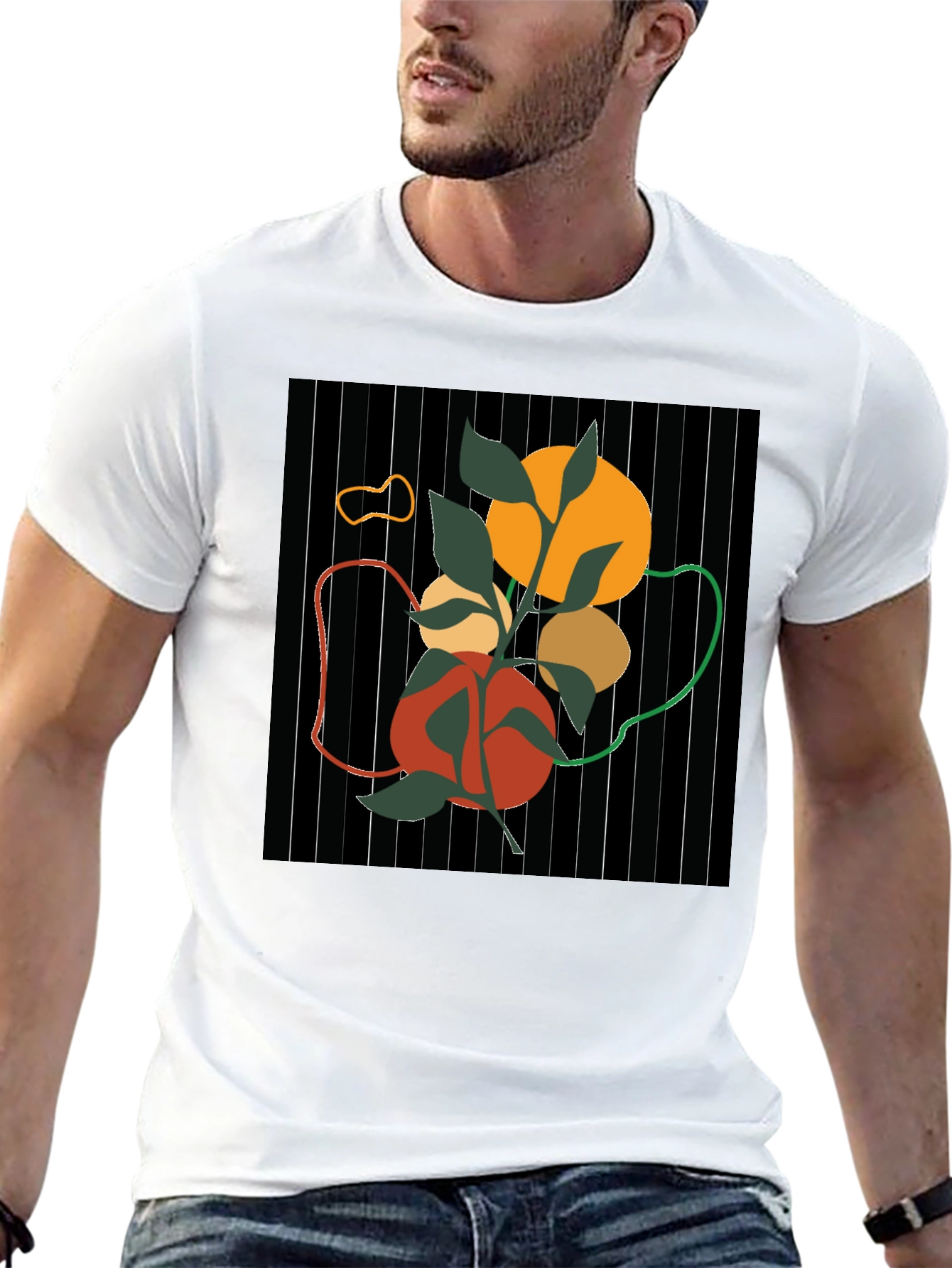 Abstract Nature Graphic Black T-Shirt