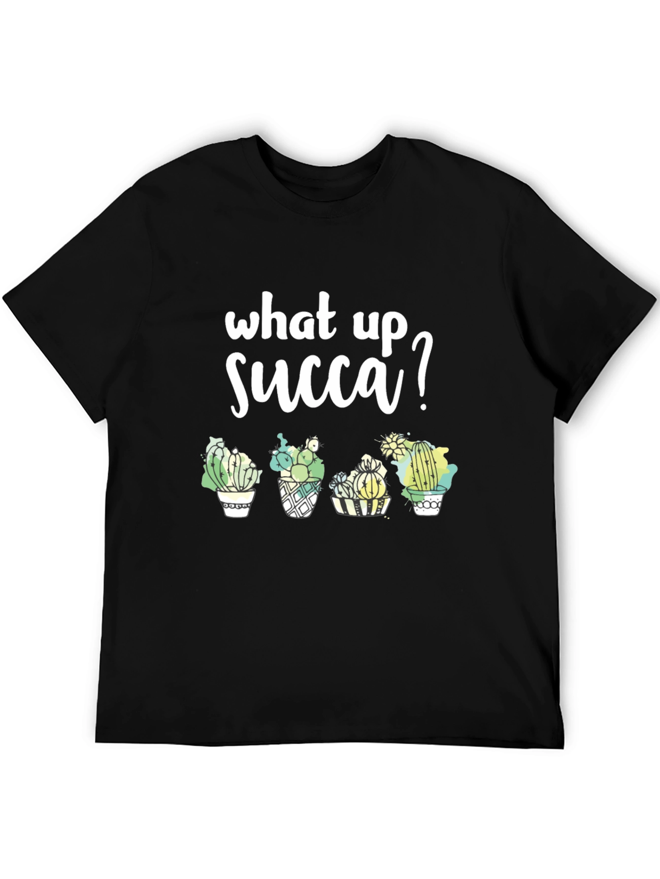 What Up Succa? Graphic Tee - Stylish Cactus T-Shirt