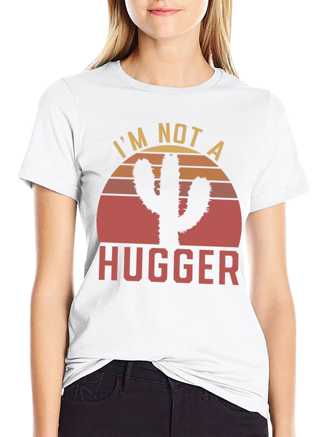 Im Not a Hugger Cactus Graphic T-Shirt