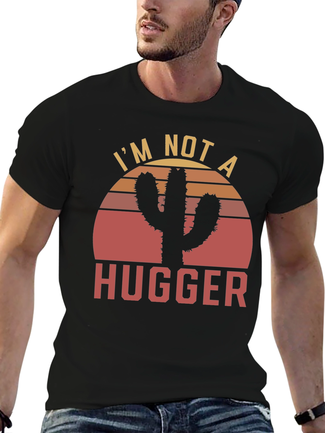 Im Not a Hugger Cactus Graphic T-Shirt