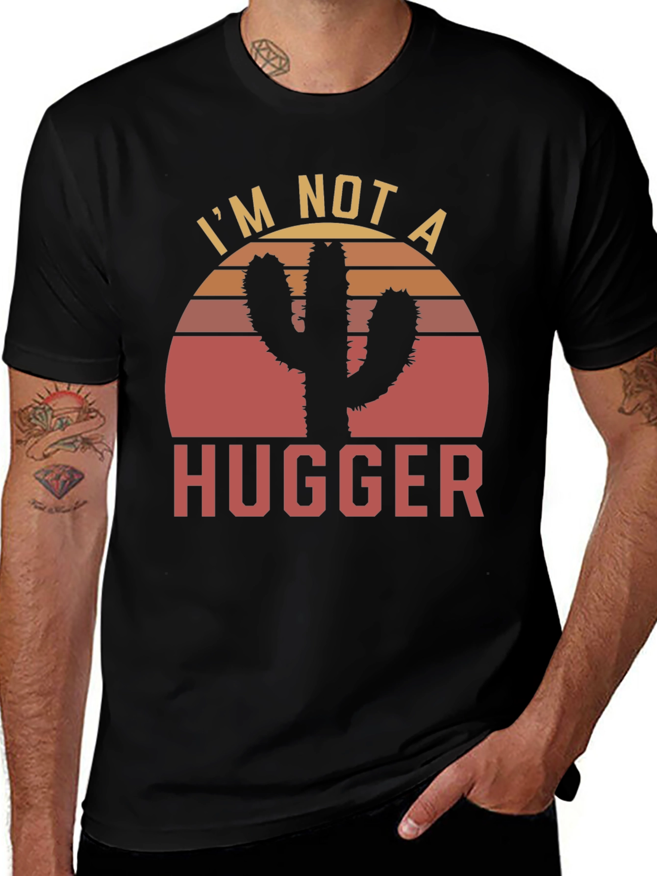 Im Not a Hugger Cactus Graphic T-Shirt
