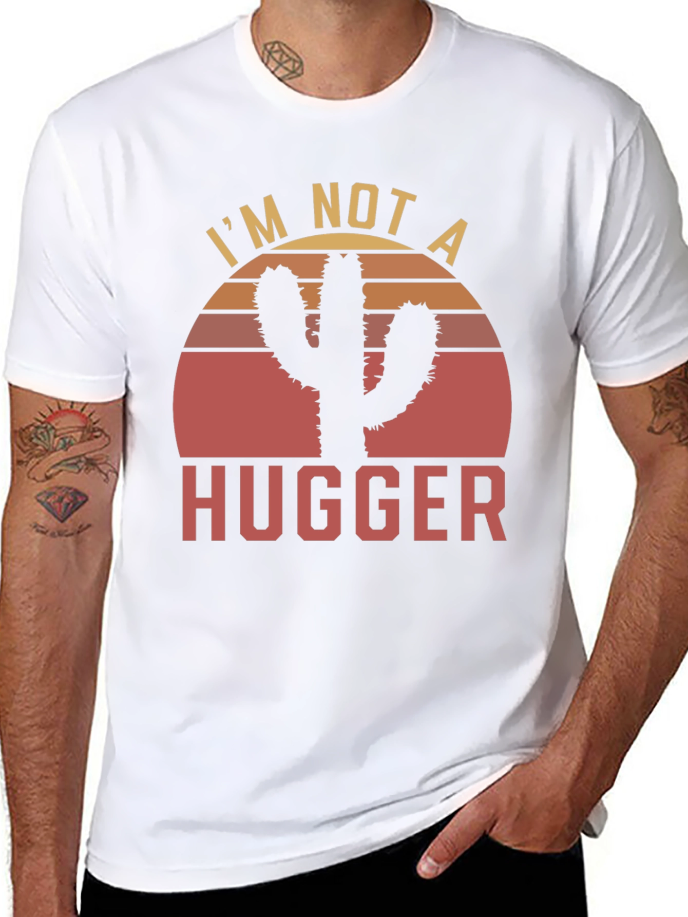 Im Not a Hugger Cactus Graphic T-Shirt