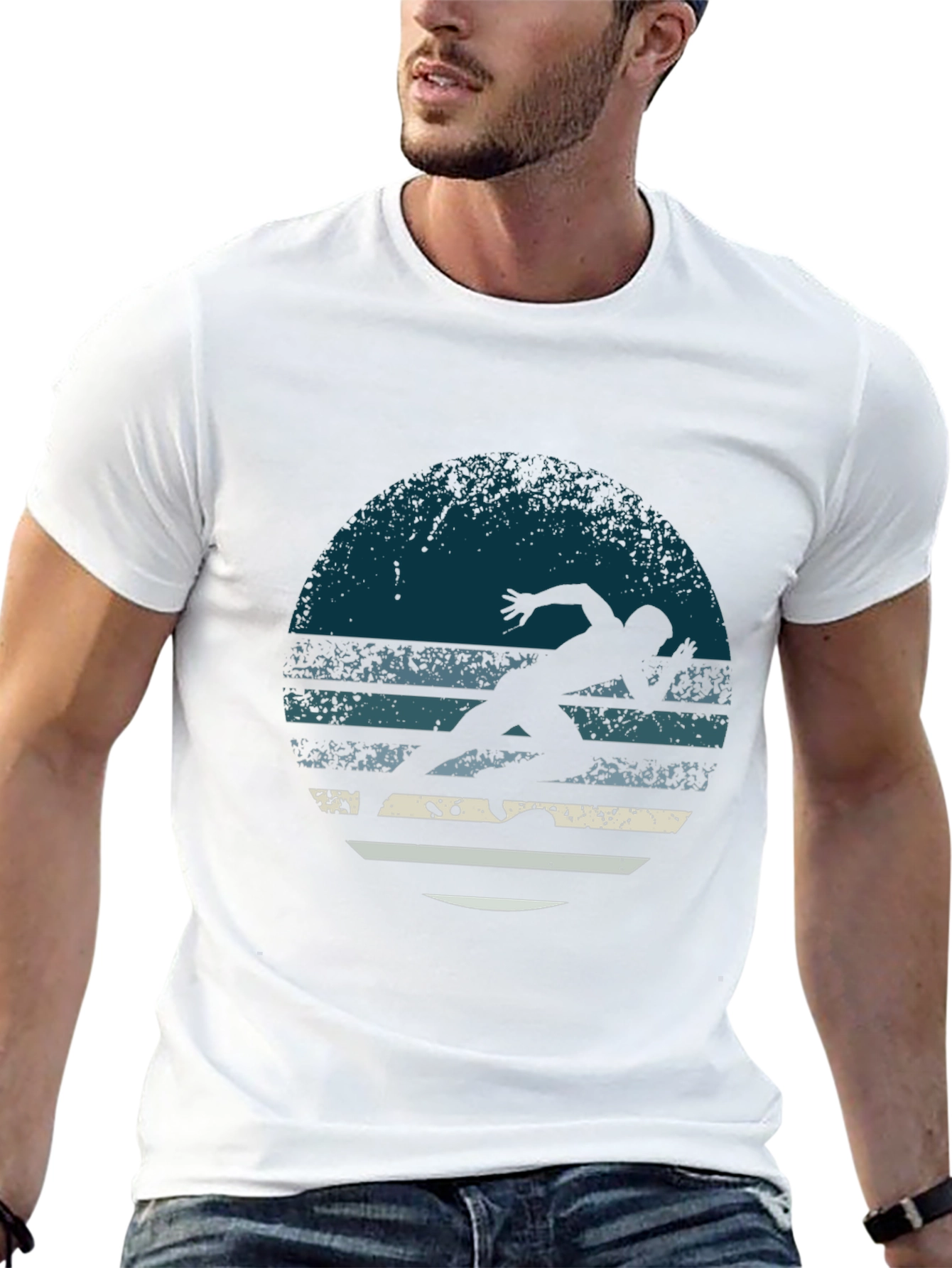 Retro Runner Graphic Tee - Mens Black T-Shirt