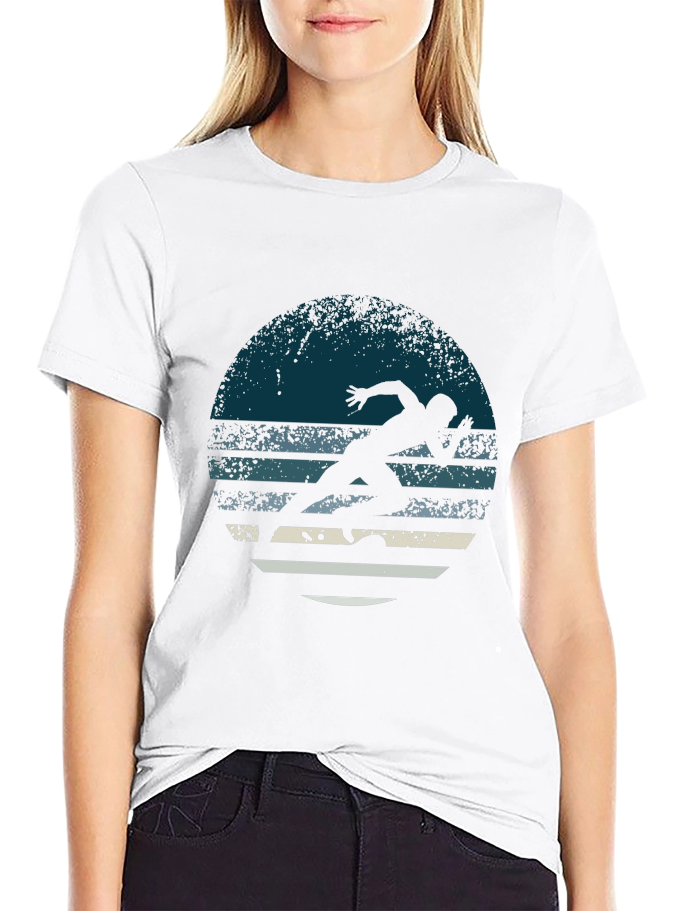 Retro Runner Graphic Tee - Mens Black T-Shirt