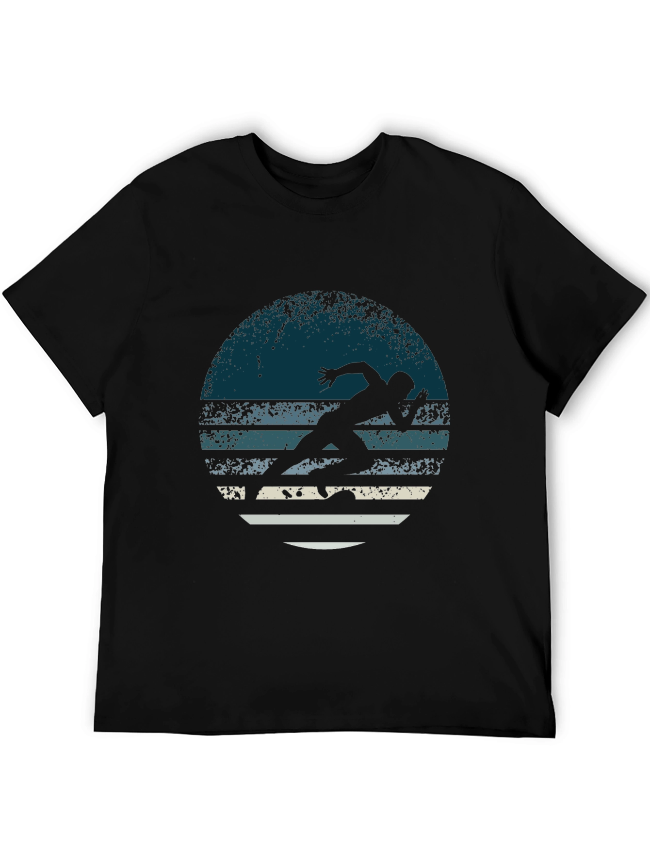 Retro Runner Graphic Tee - Mens Black T-Shirt