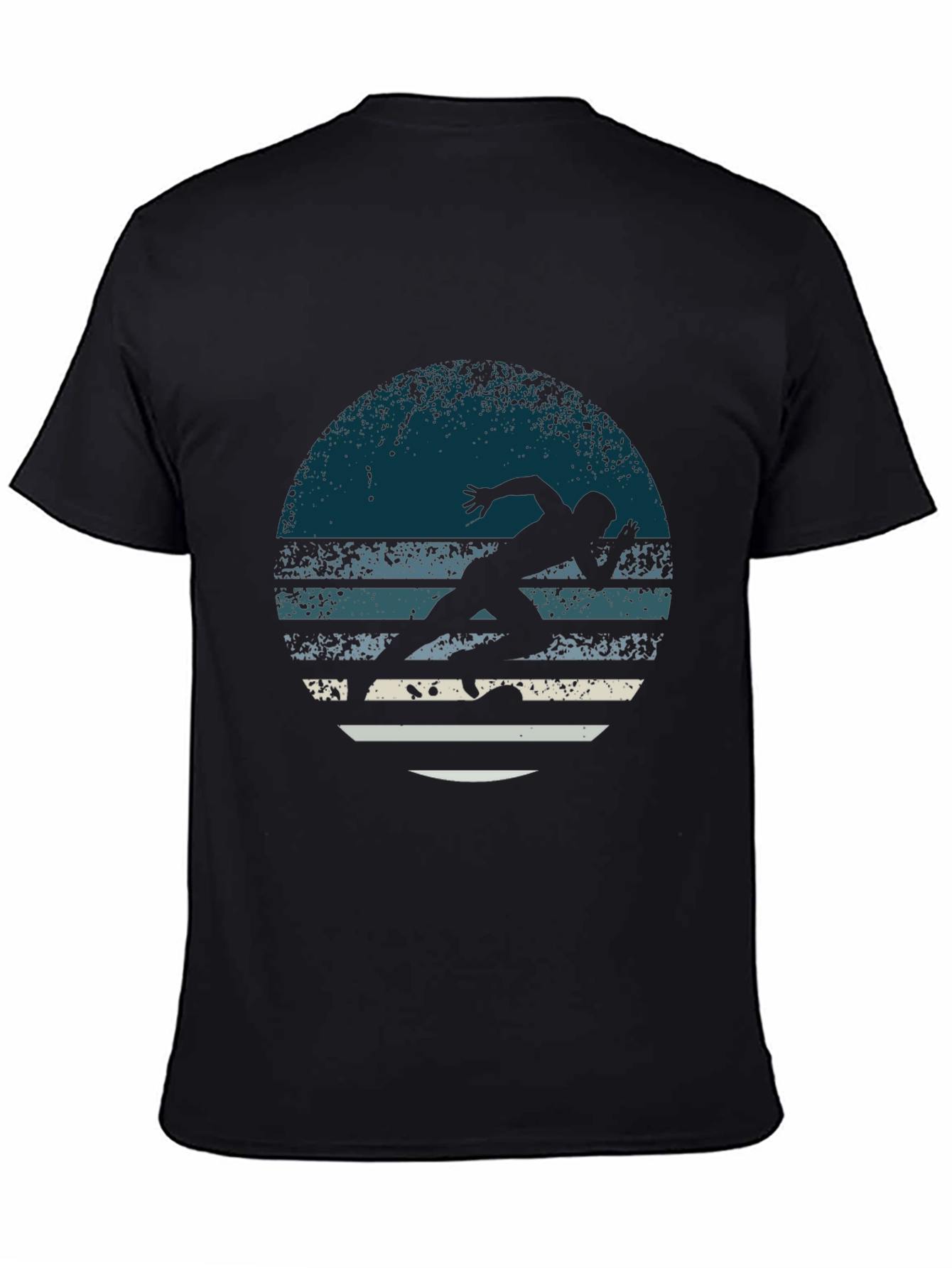Retro Runner Graphic Tee - Mens Black T-Shirt