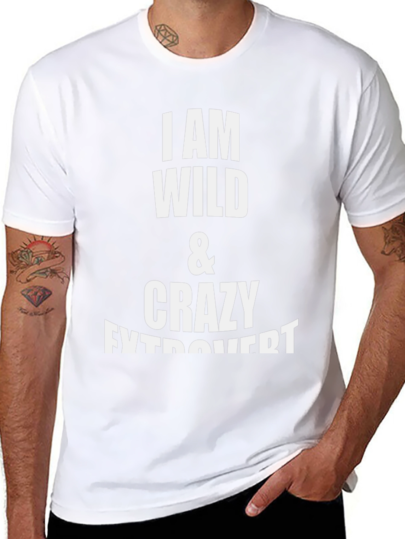 I Am Wild & Crazy Extrovert Black T-Shirt