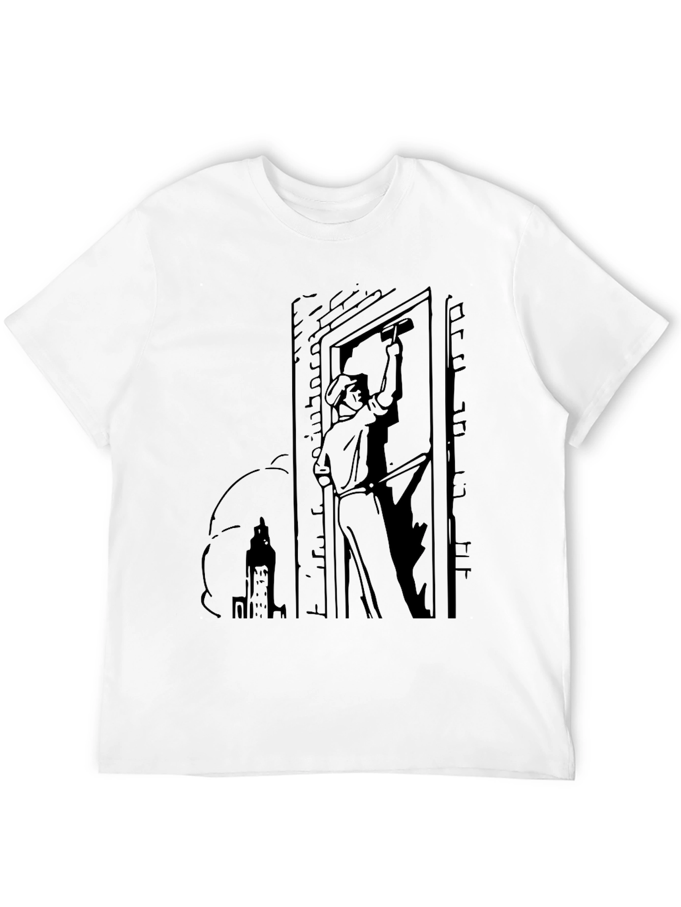 Worker Graphic Tee - Black Cotton Blend