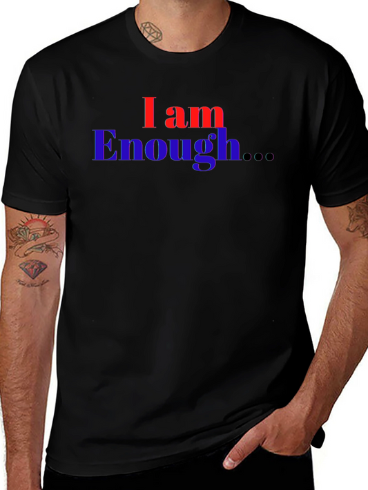 I Am Enough T-Shirt - Black Graphic Print