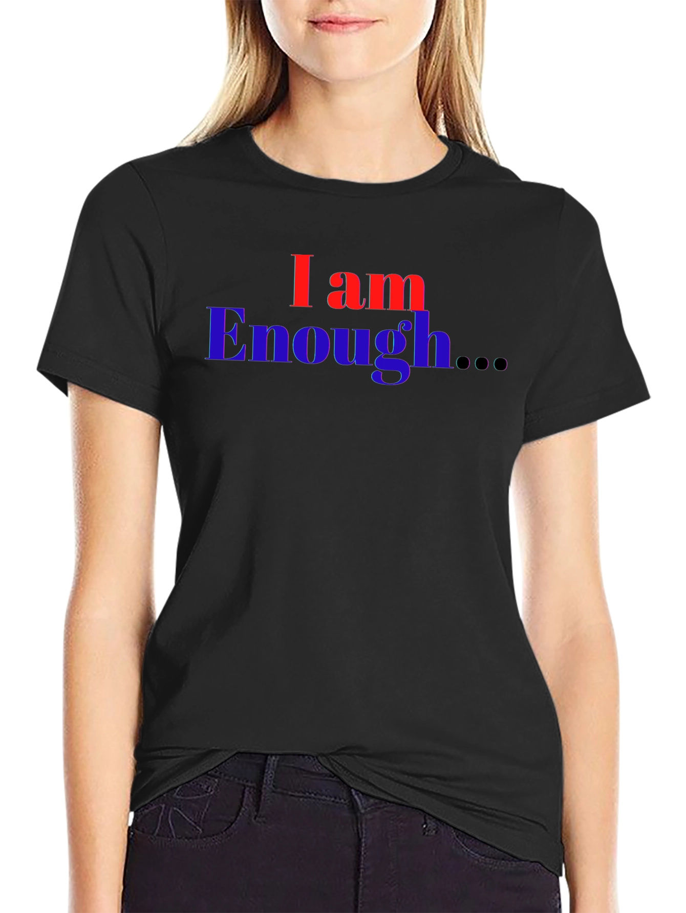 I Am Enough T-Shirt - Black Graphic Print