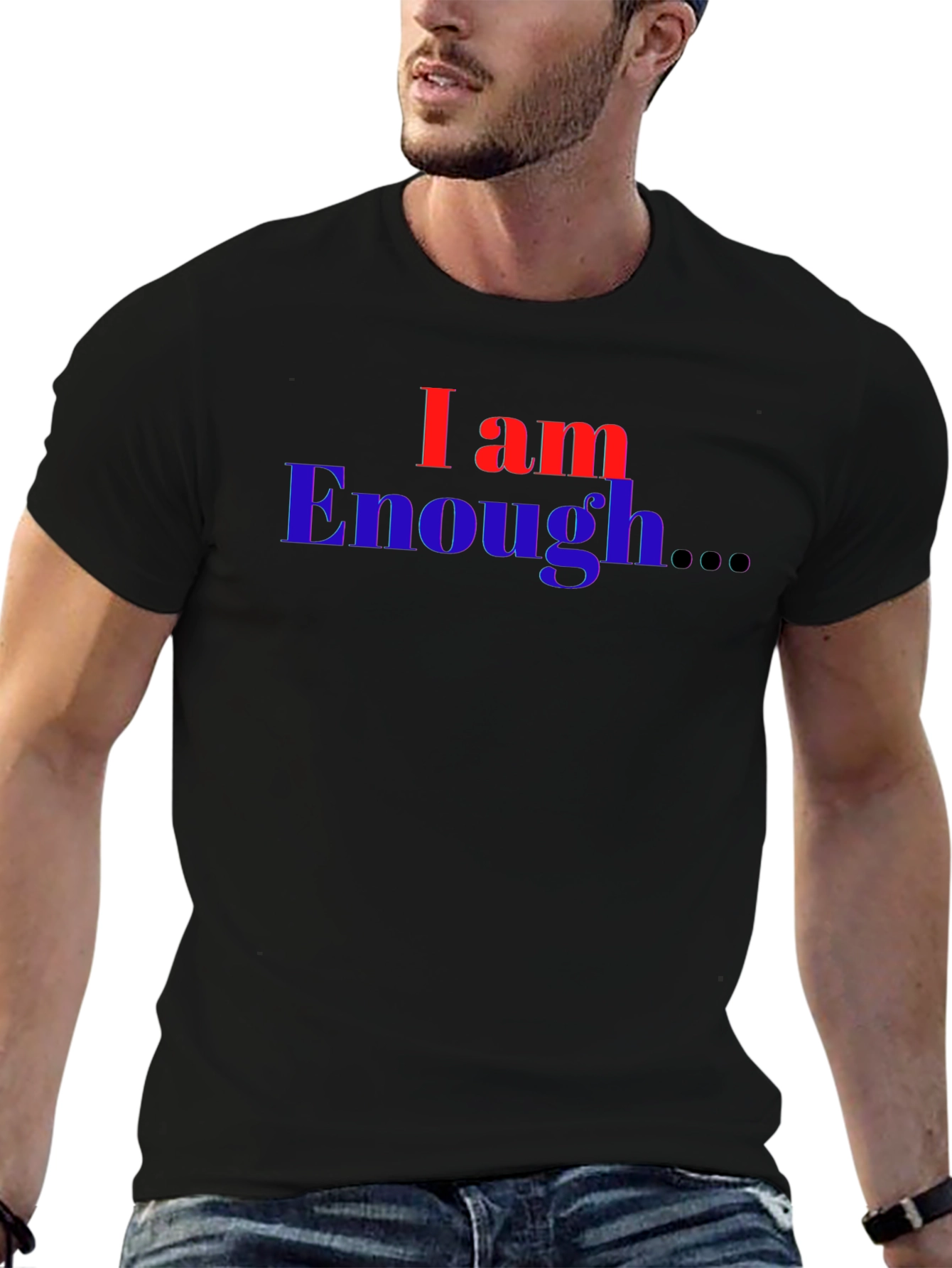 I Am Enough T-Shirt - Black Graphic Print