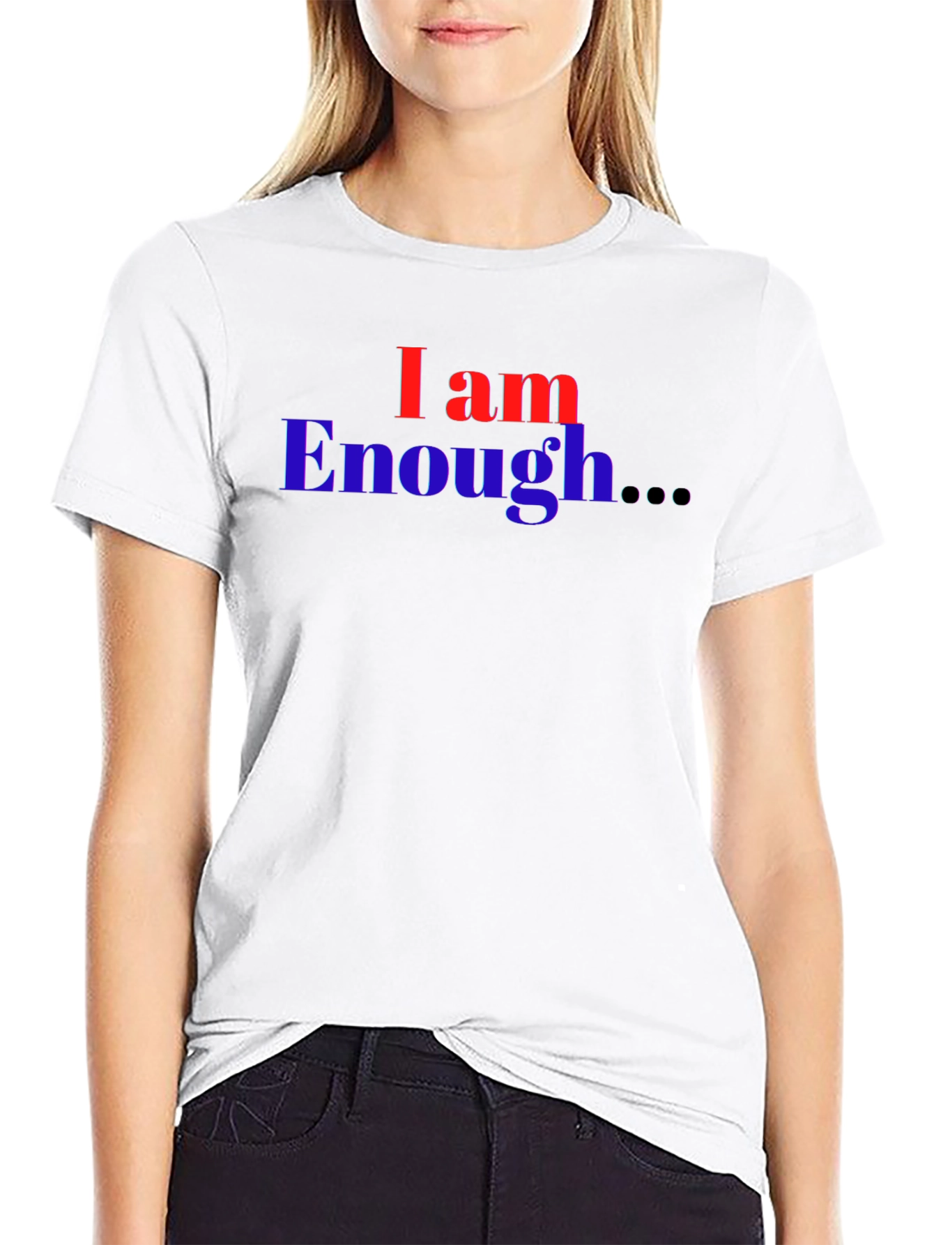 I Am Enough T-Shirt - Black Graphic Print