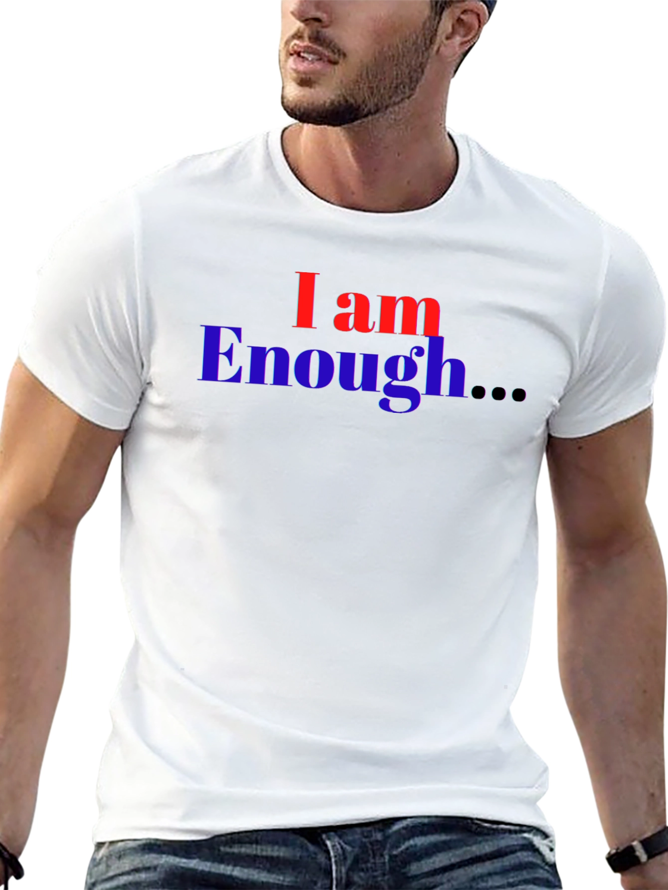 I Am Enough T-Shirt - Black Graphic Print