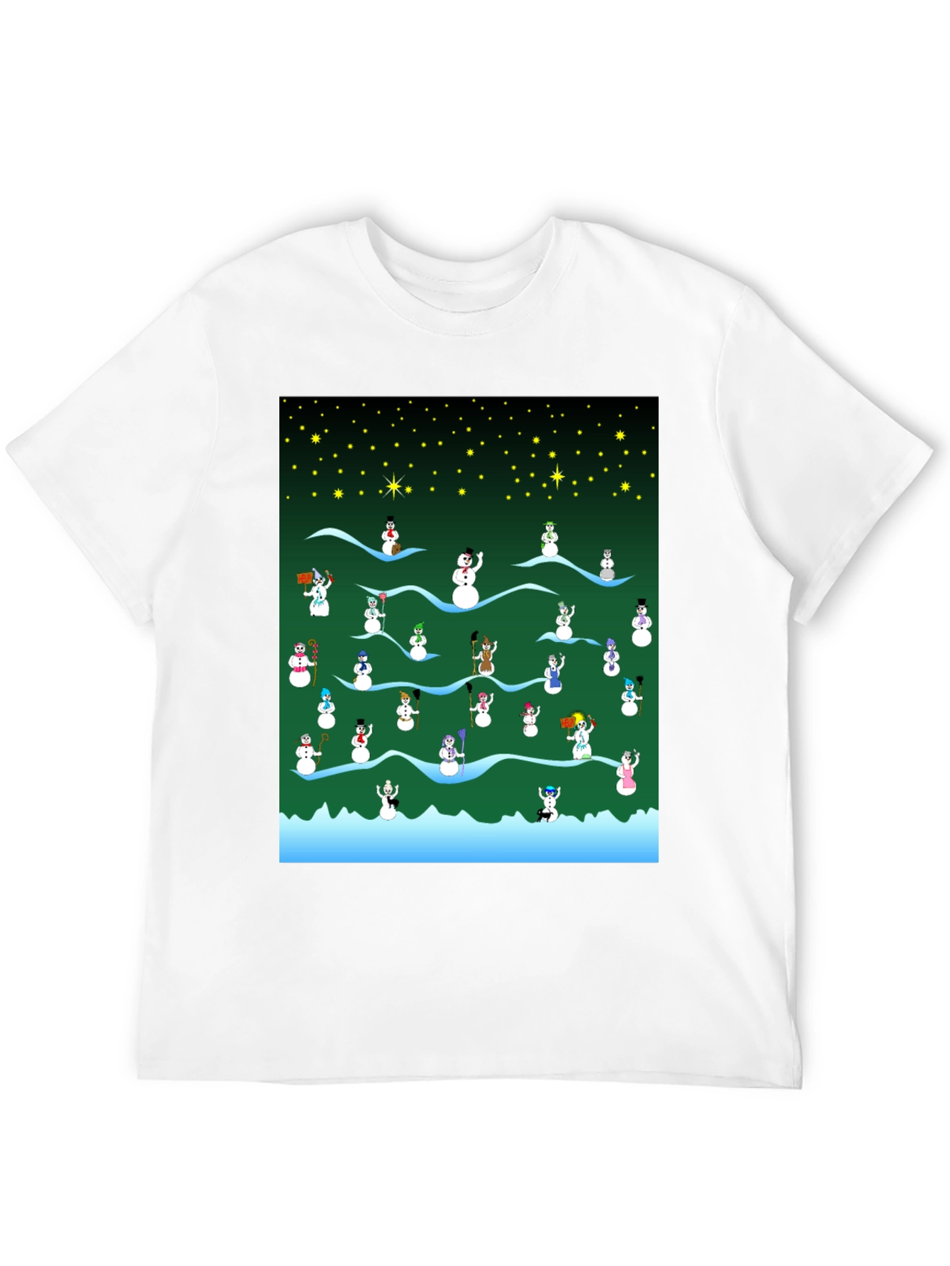 Snowman Christmas Pattern T-Shirt